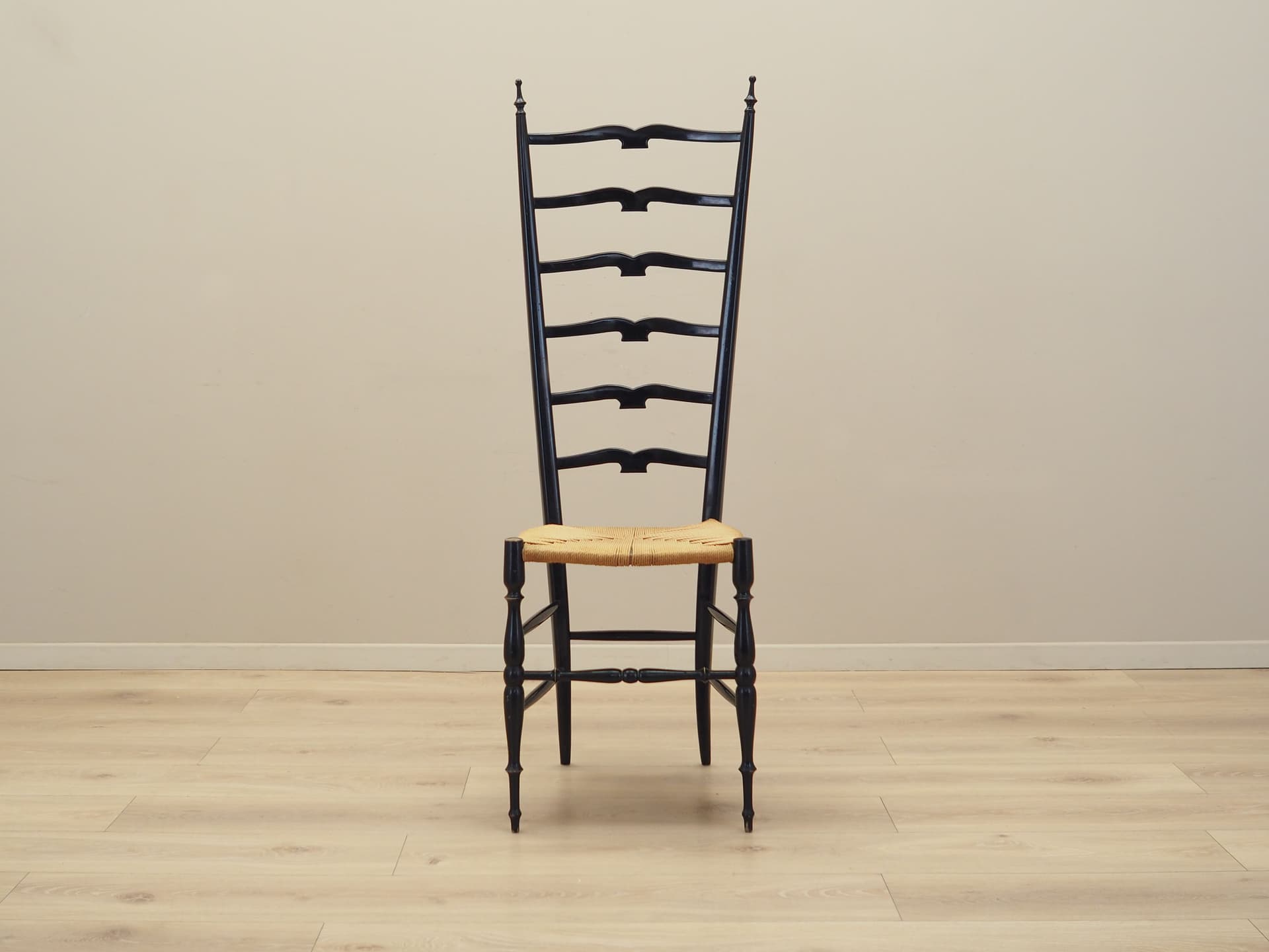Chair Chiavari, black beech, rattan, by G. Ponti, Italy, 1950s. - 83196