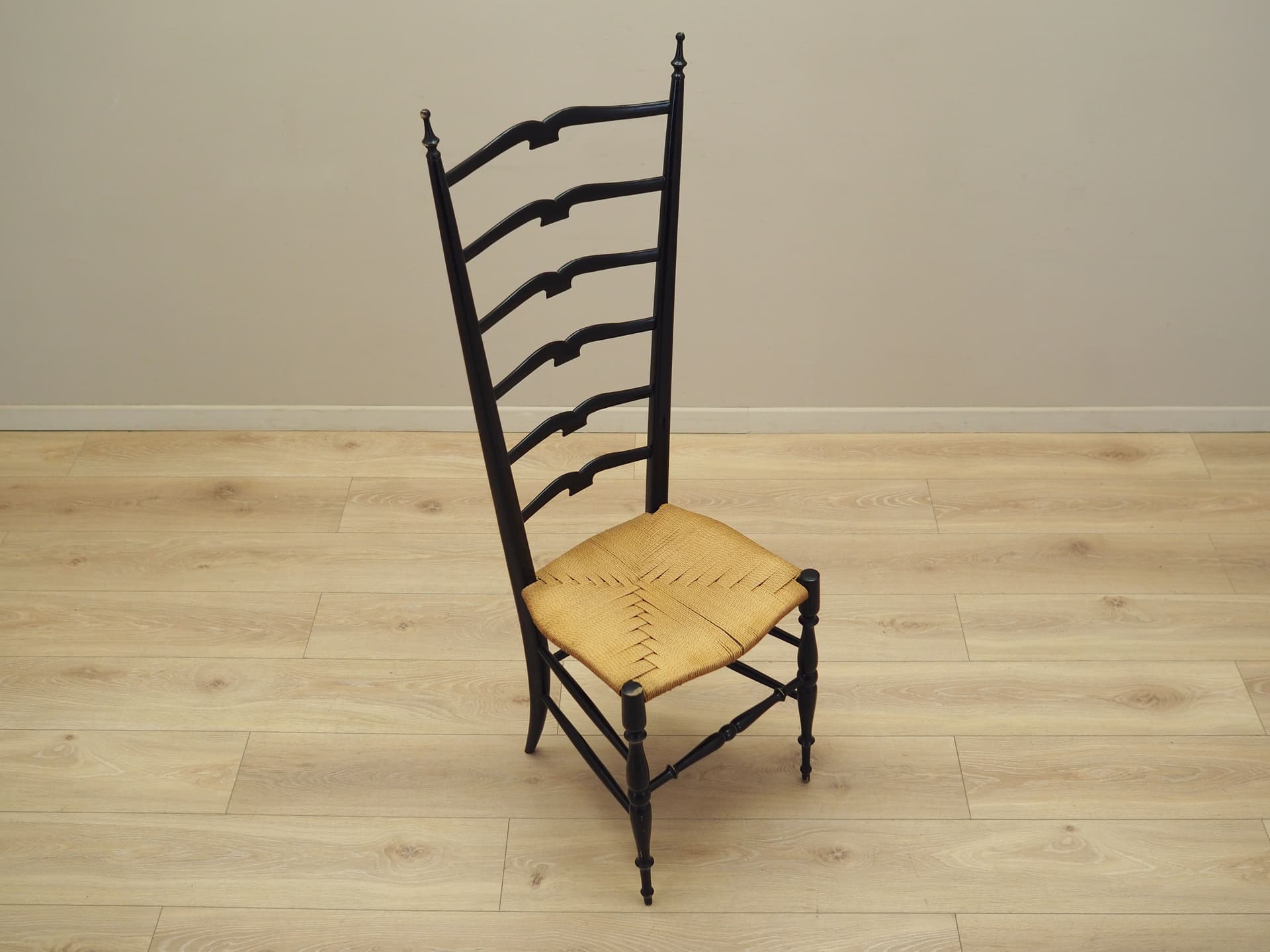 Chair Chiavari, black beech, rattan, by G. Ponti, Italy, 1950s. - 83201