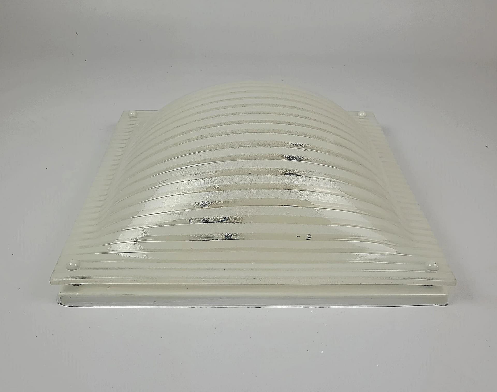 Flush Mount Space Age, ivory white acrylic, Poland, 1970s. - 87143