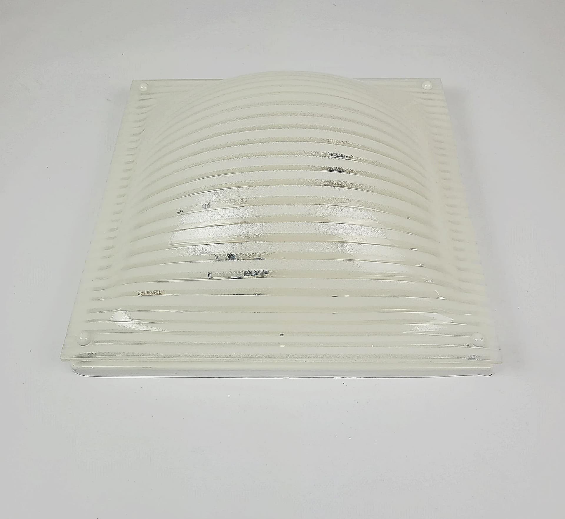 Flush Mount Space Age, ivory white acrylic, Poland, 1970s. - 87147