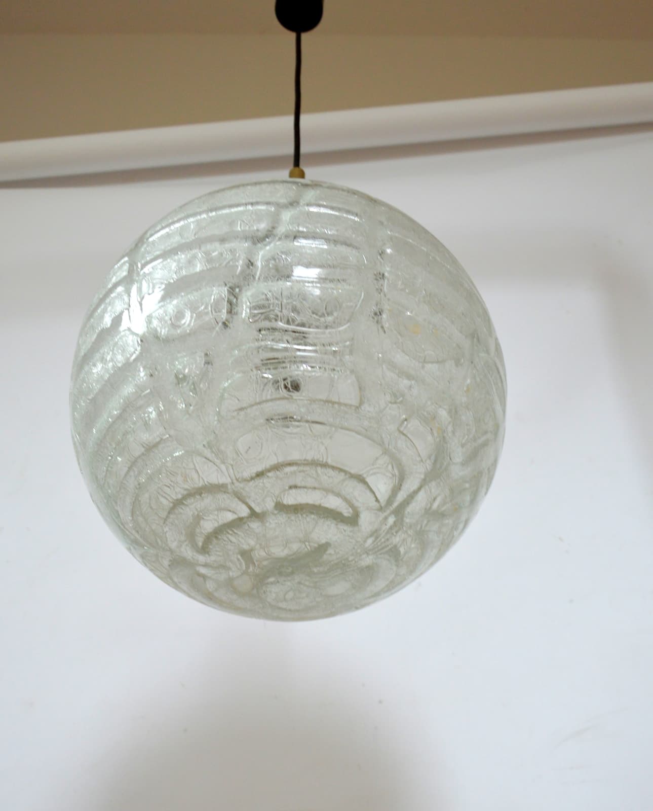 Pendant Lamp Doria, white glass, Doria Leuchten, Germany, 1970s. - 87122
