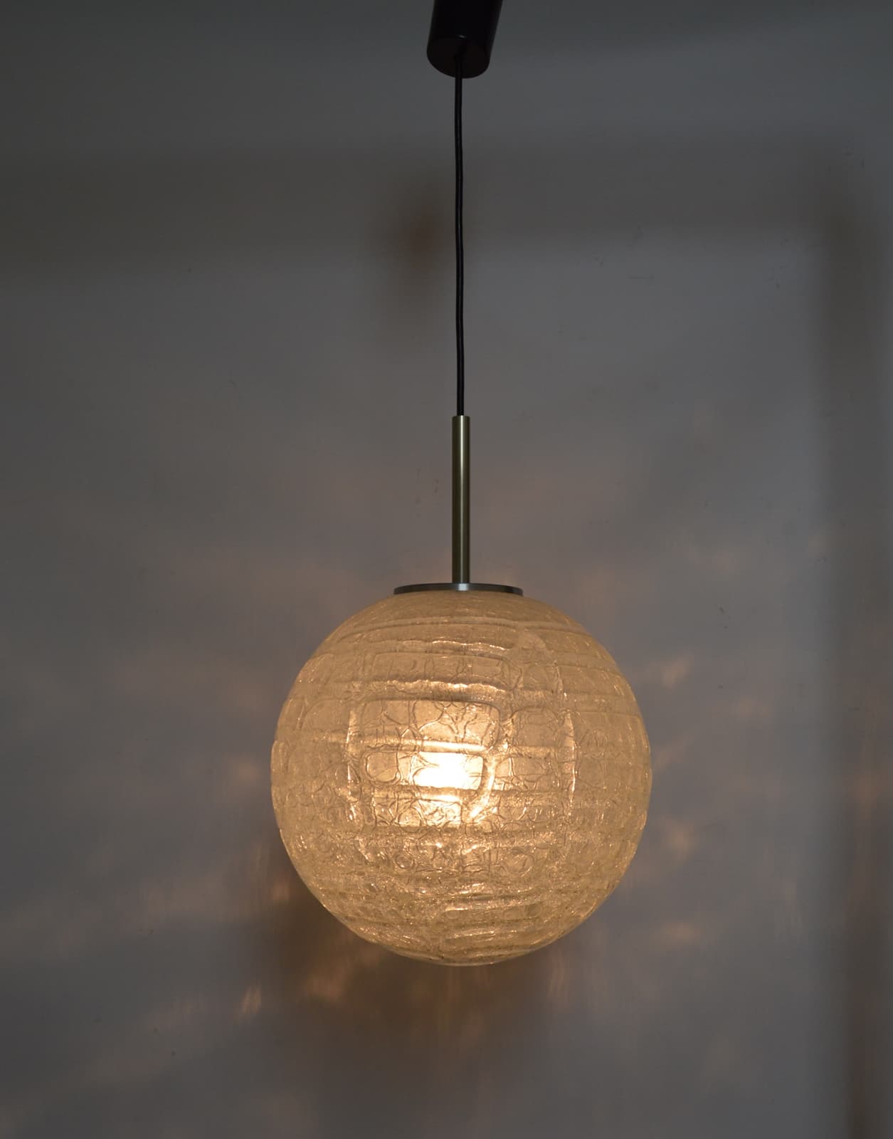 Pendant Lamp Doria, white glass, Doria Leuchten, Germany, 1970s. - 87120