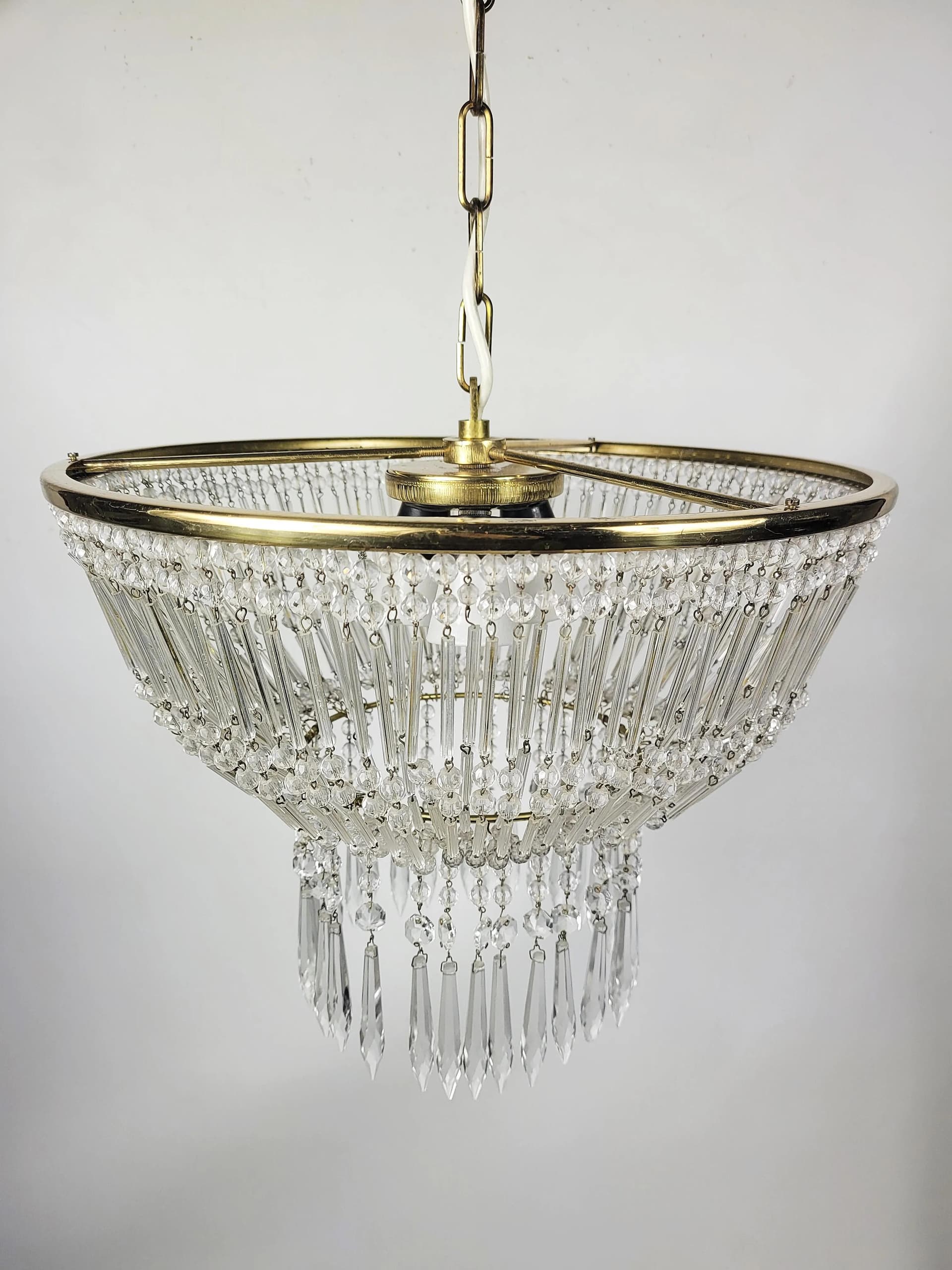 Chandelier, golden crystal, 1970s - 87074