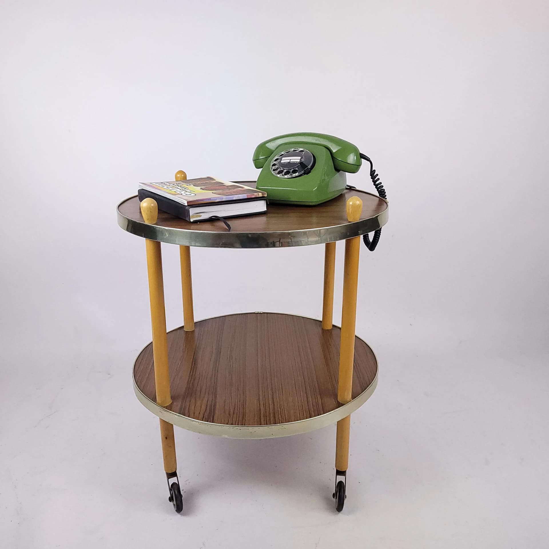 Bar cart, brown wood, Poland, 1970s. - 87071