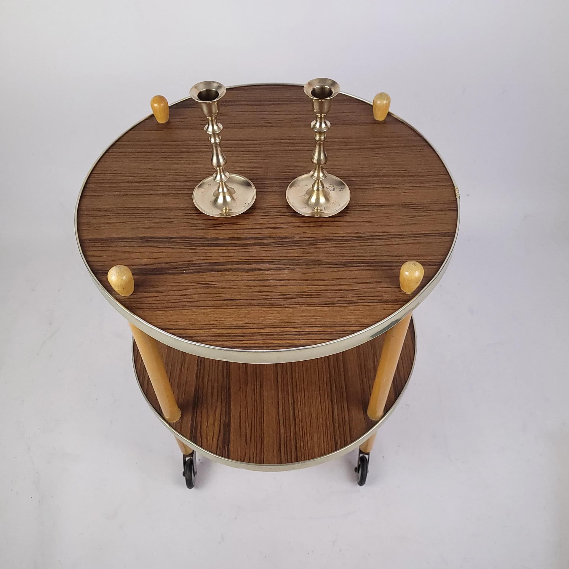 Bar cart, brown wood, Poland, 1970s. - 87070