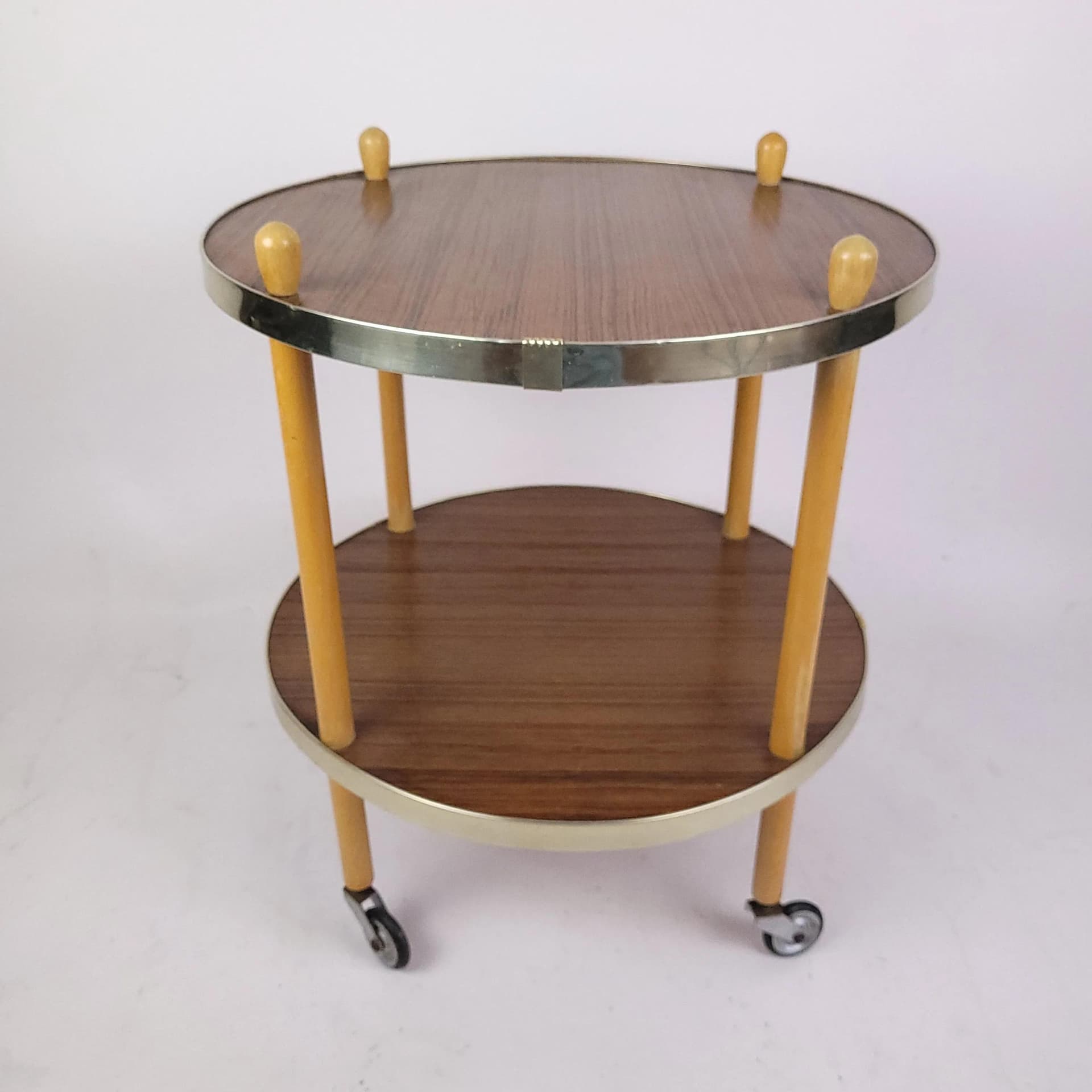 Bar cart, brown wood, Poland, 1970s. - 87065