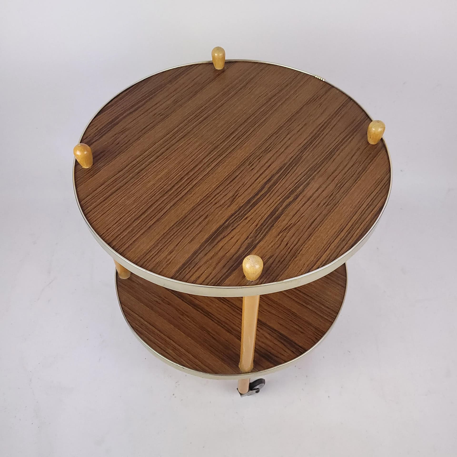 Bar cart, brown wood, Poland, 1970s. - 87069