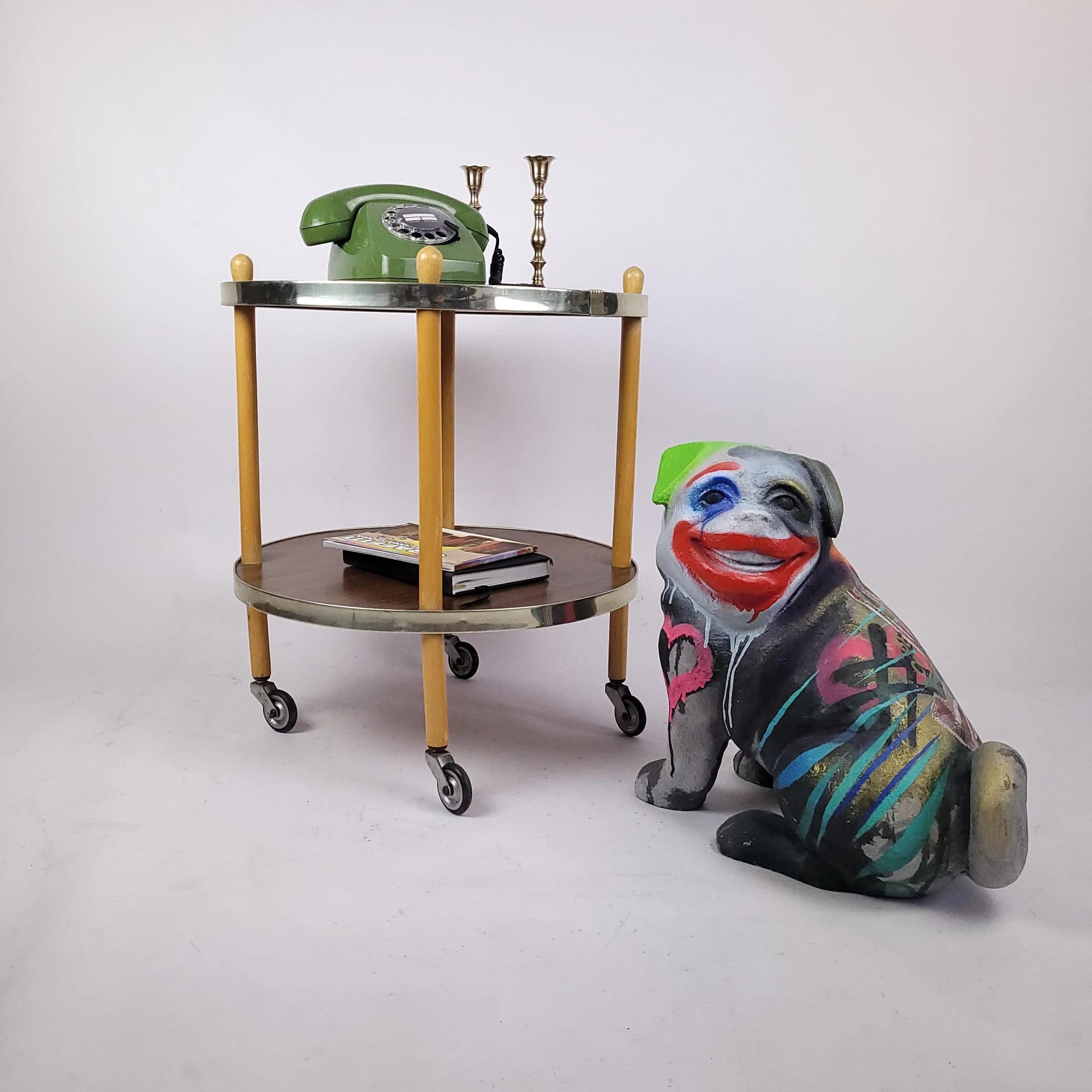 Bar cart, brown wood, Poland, 1970s. - 87068