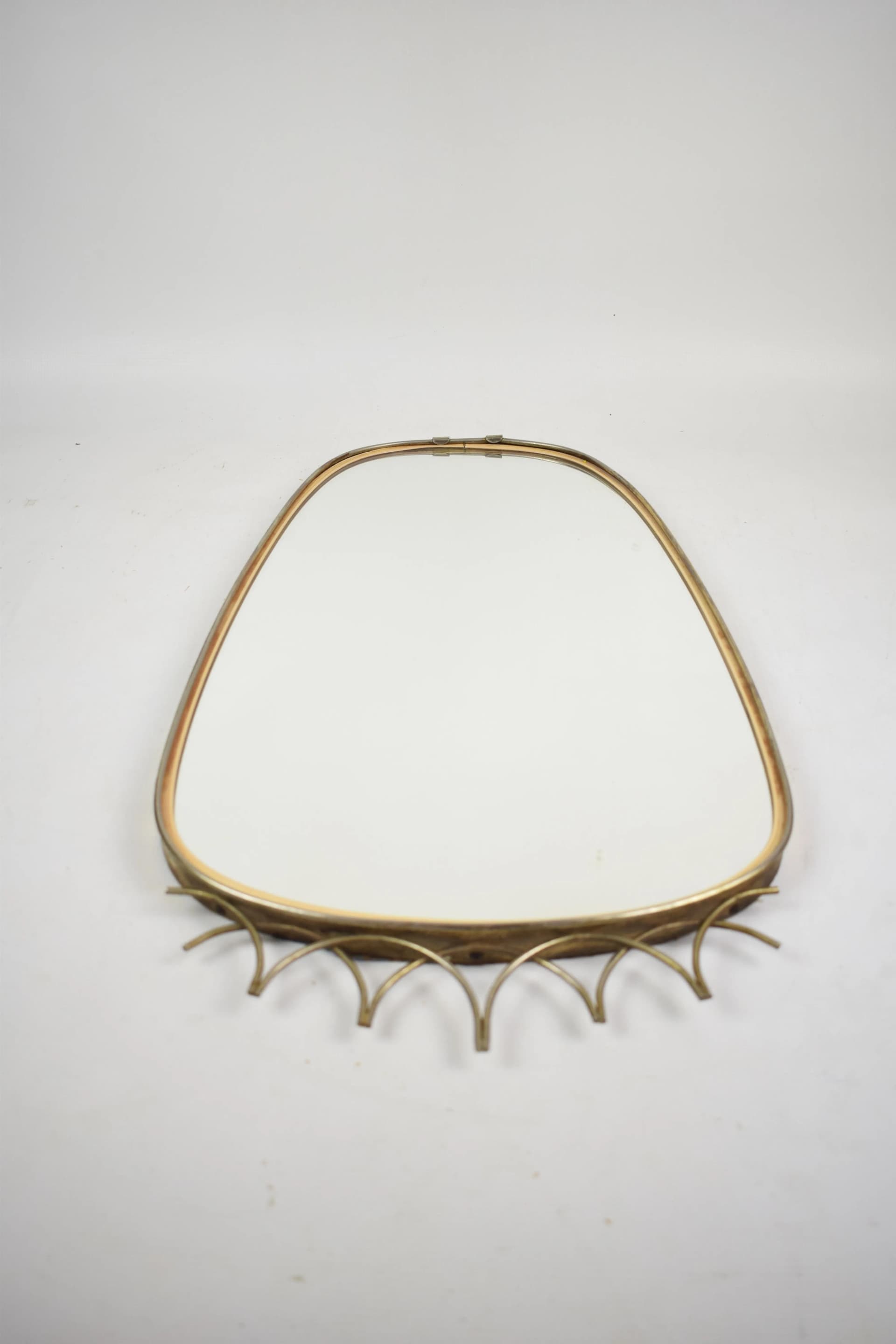 Wall mirror rockabilly, golden brass, Poland, 1960s. - 87062