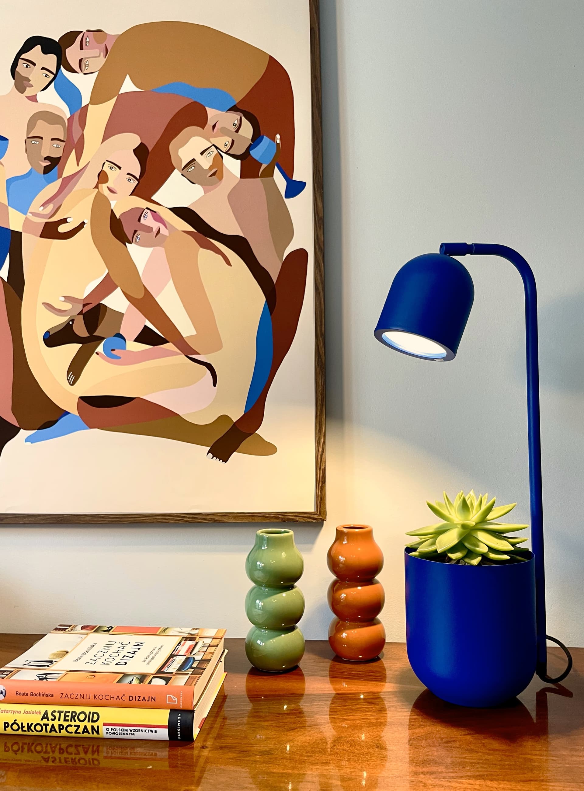 Lampa stołowa BOTANICA kobaltowy, Kaspa - 6658