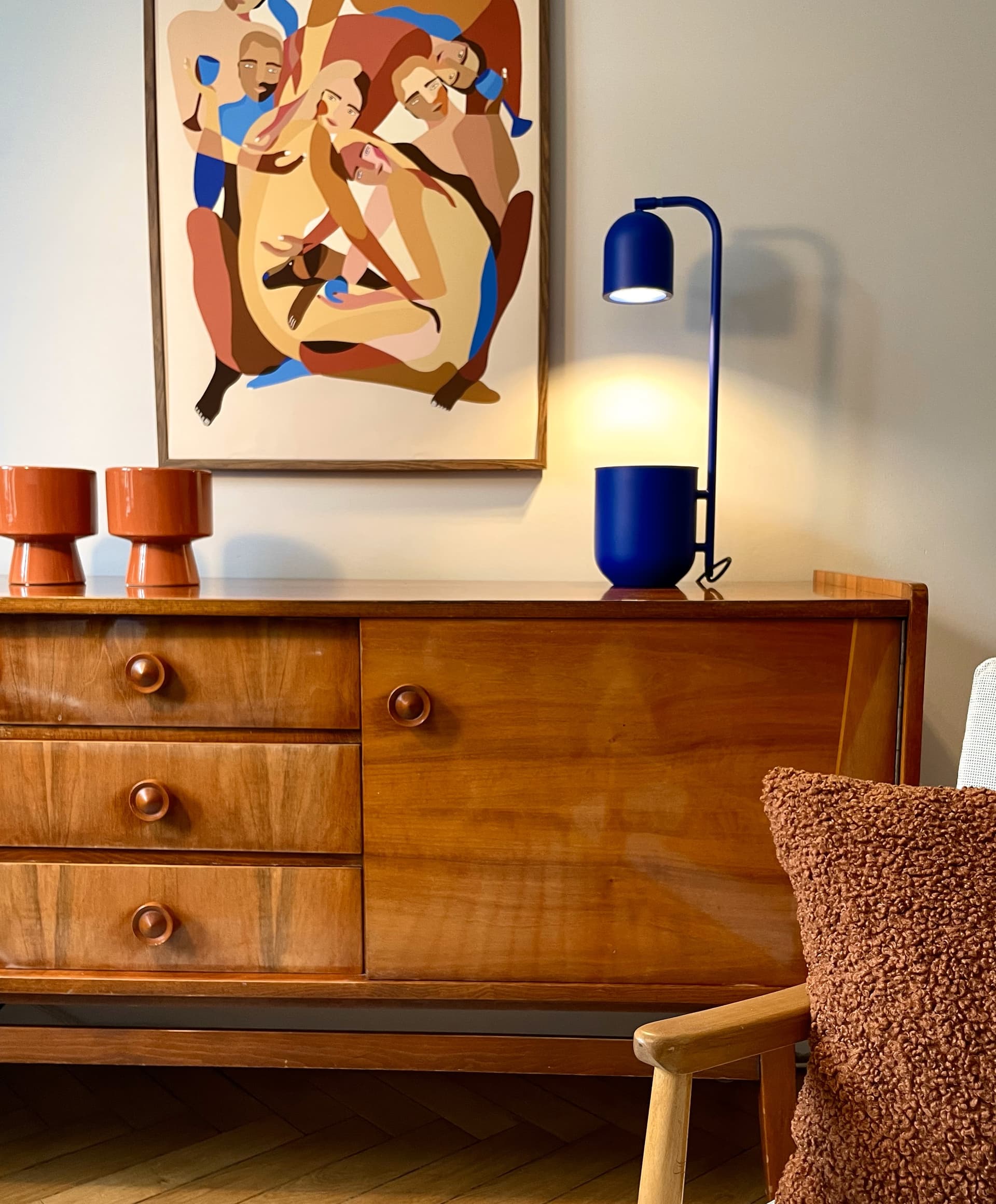 Lampa stołowa BOTANICA kobaltowy, Kaspa - 6657