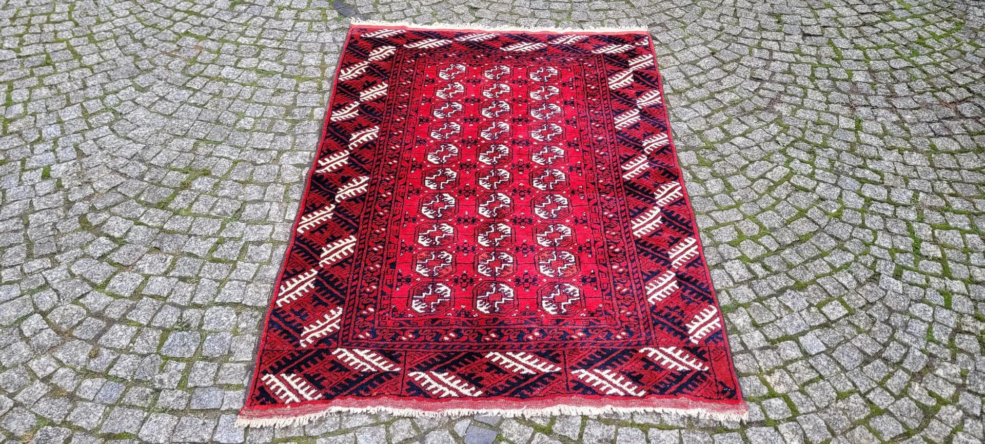 Dywan afgański, 173x115cm, czerwony, wełna, Afganistan, lata 80. - 89256