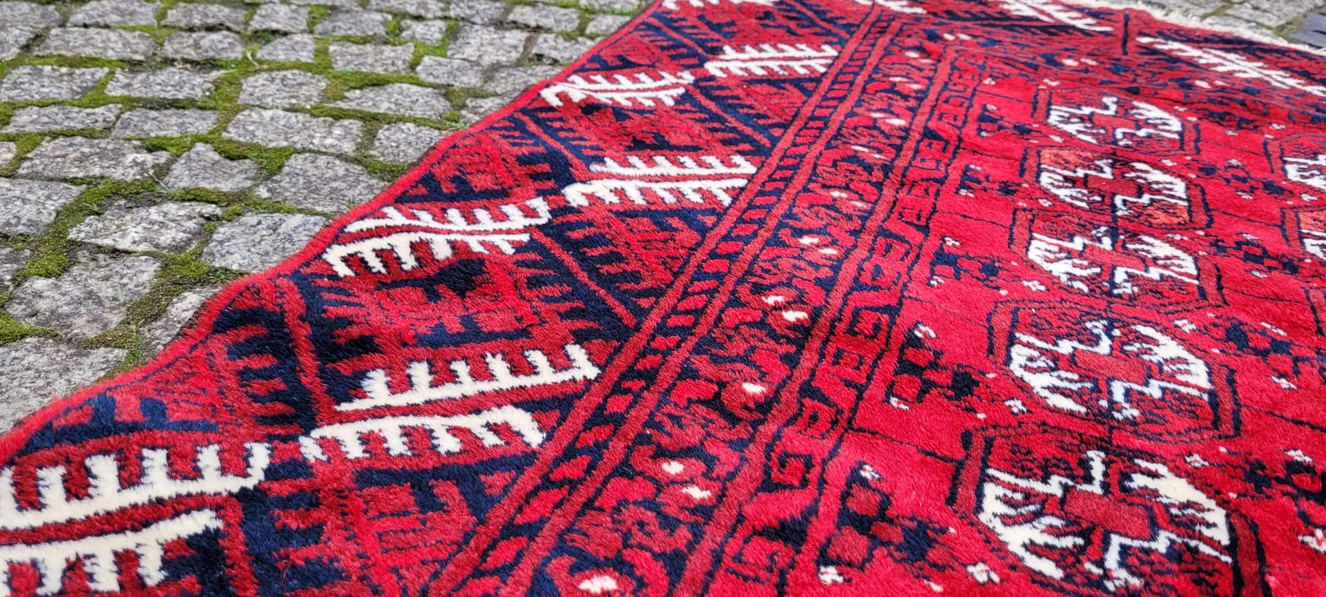 Dywan afgański, 173x115cm, czerwony, wełna, Afganistan, lata 80. - 89253