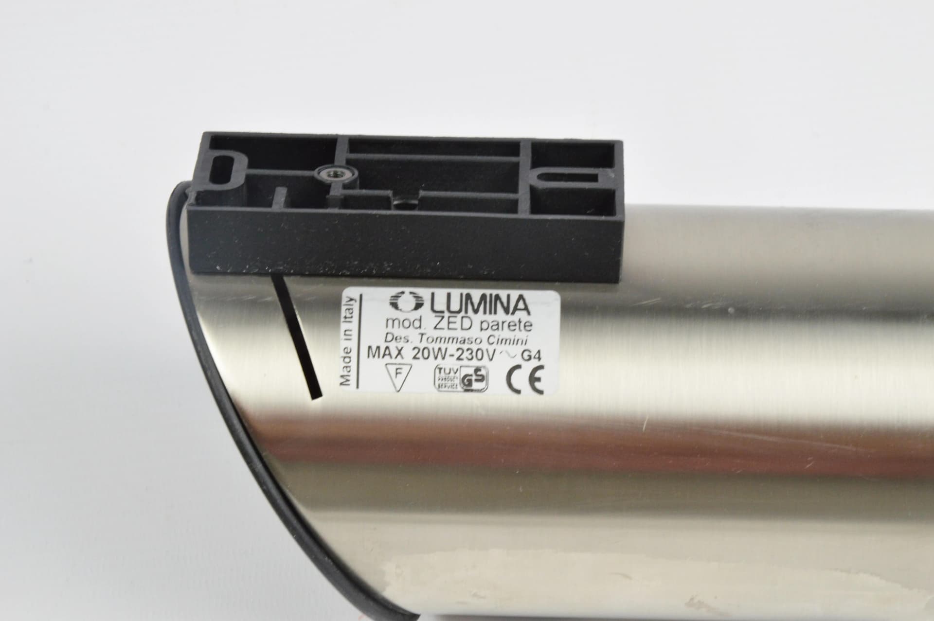 Para kinkietów, metal srebrny, proj. T. Cimini, Lumina, Włochy, lata 90. - 87029