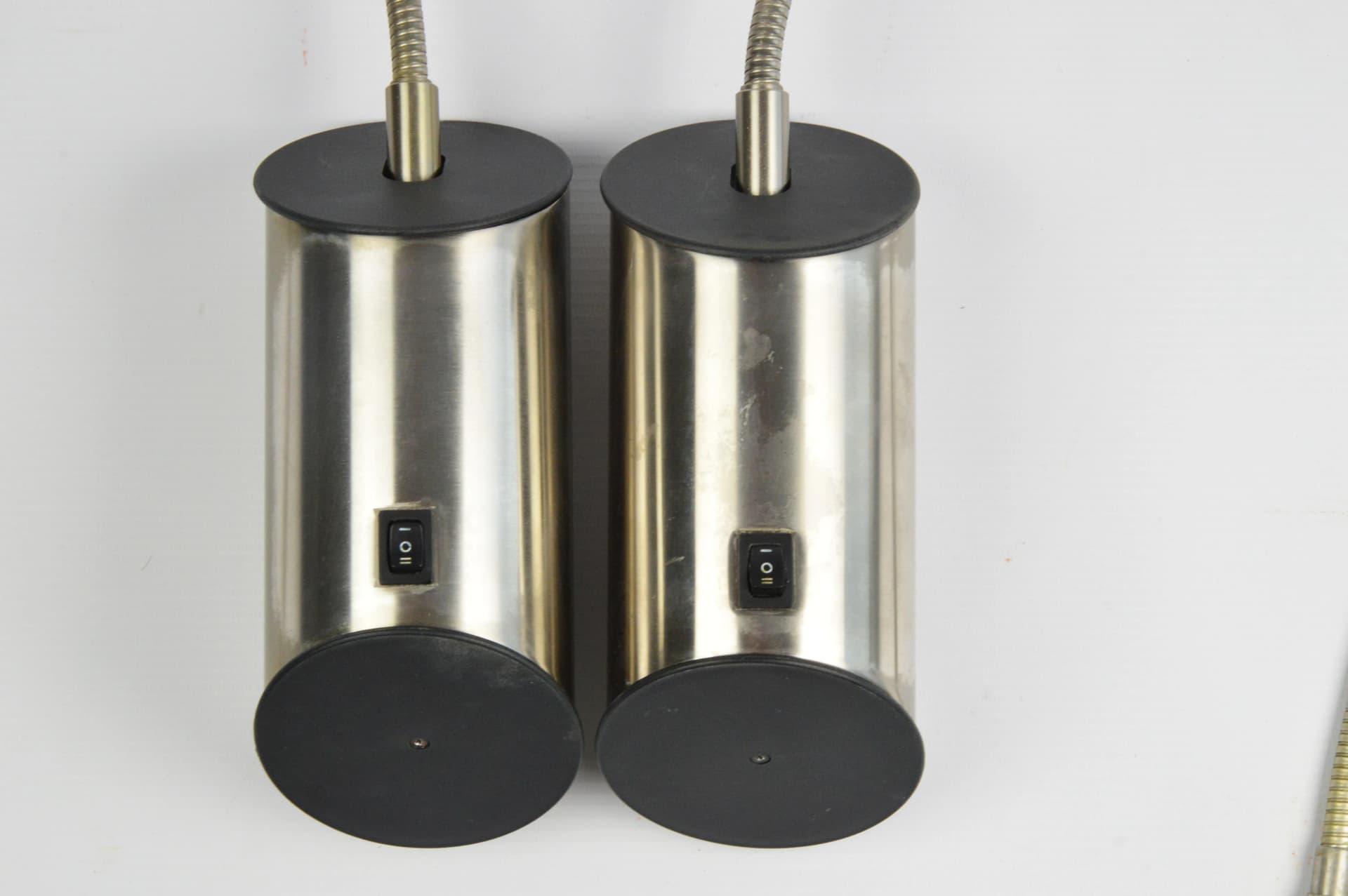 Para kinkietów, metal srebrny, proj. T. Cimini, Lumina, Włochy, lata 90. - 87035