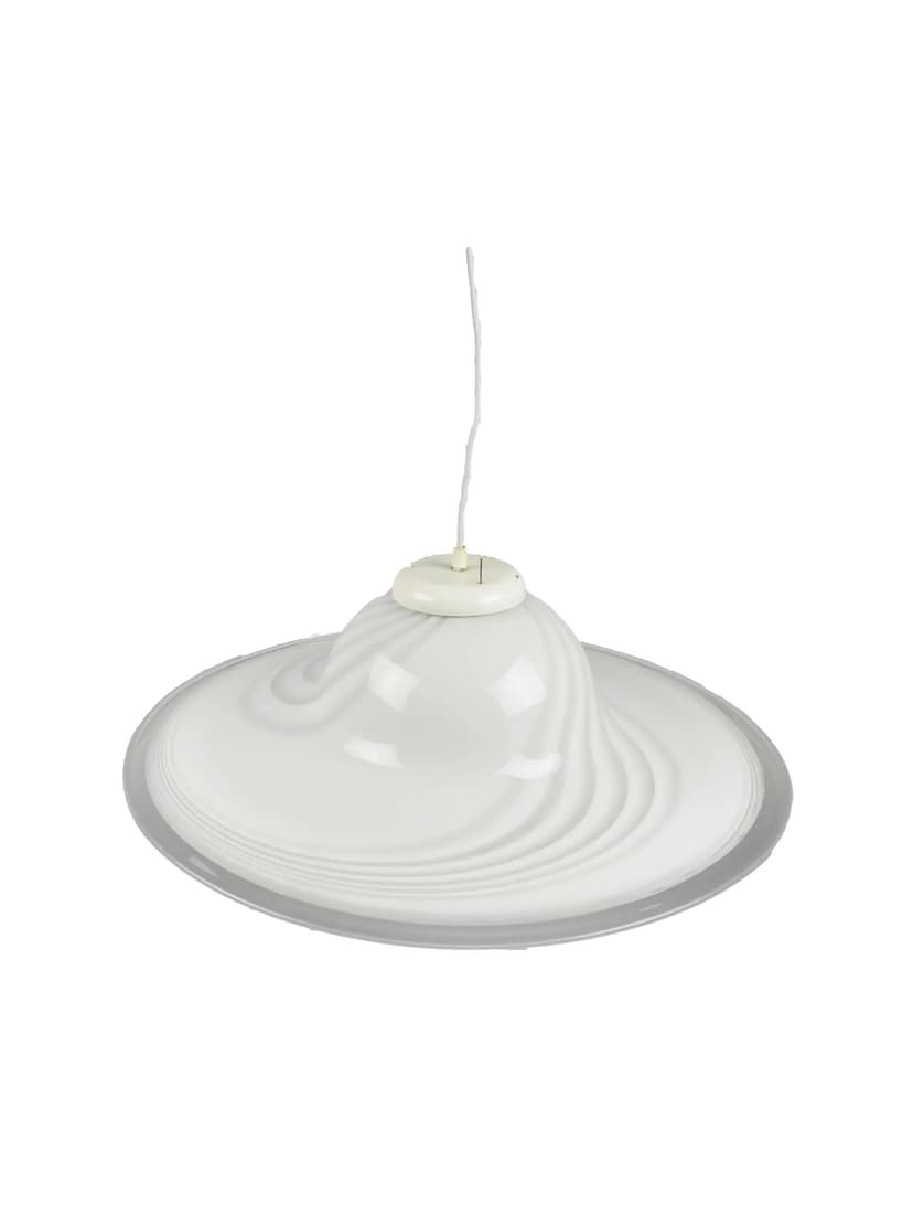 Pendant Lamp Honzel, white glass, Germany, 1980s.