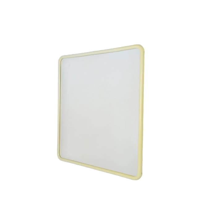 Wall mirror, ivory white plastic, Poland, 1970s. - DIMENSION