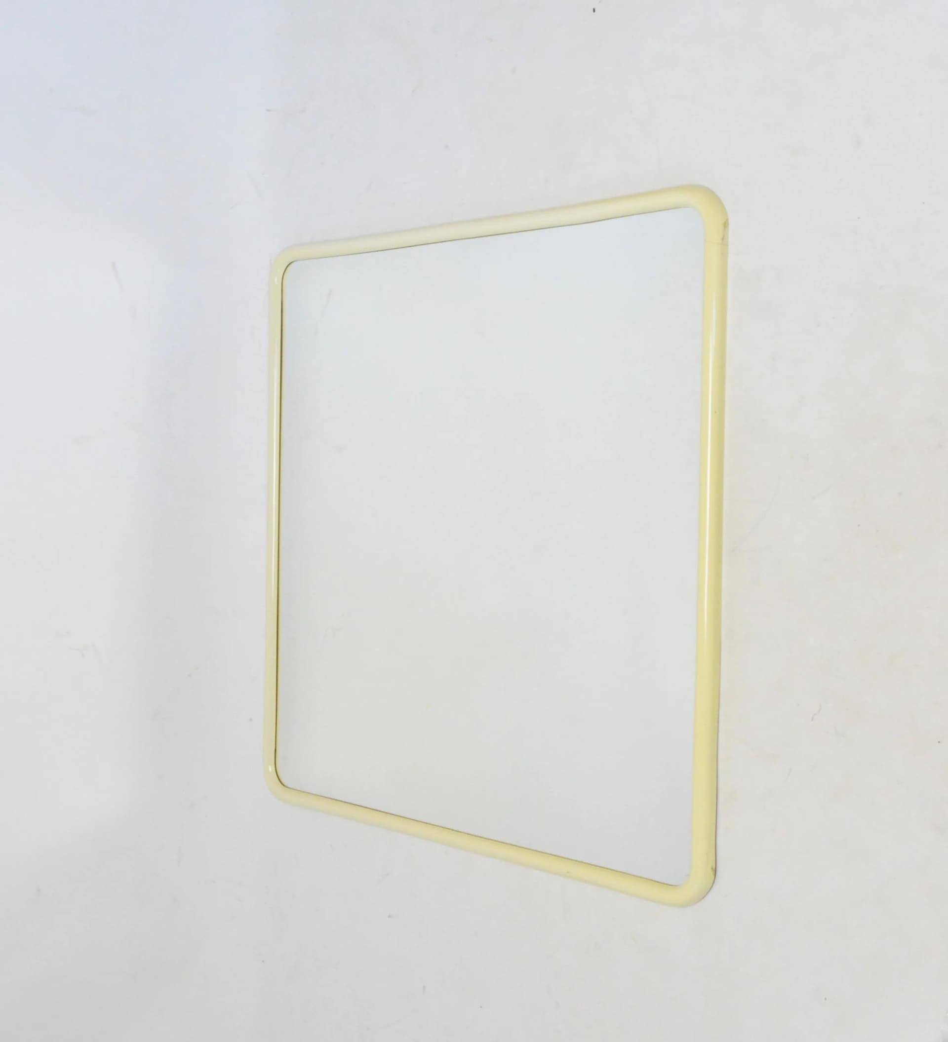 Wall mirror, ivory white plastic, Poland, 1970s. - 87000