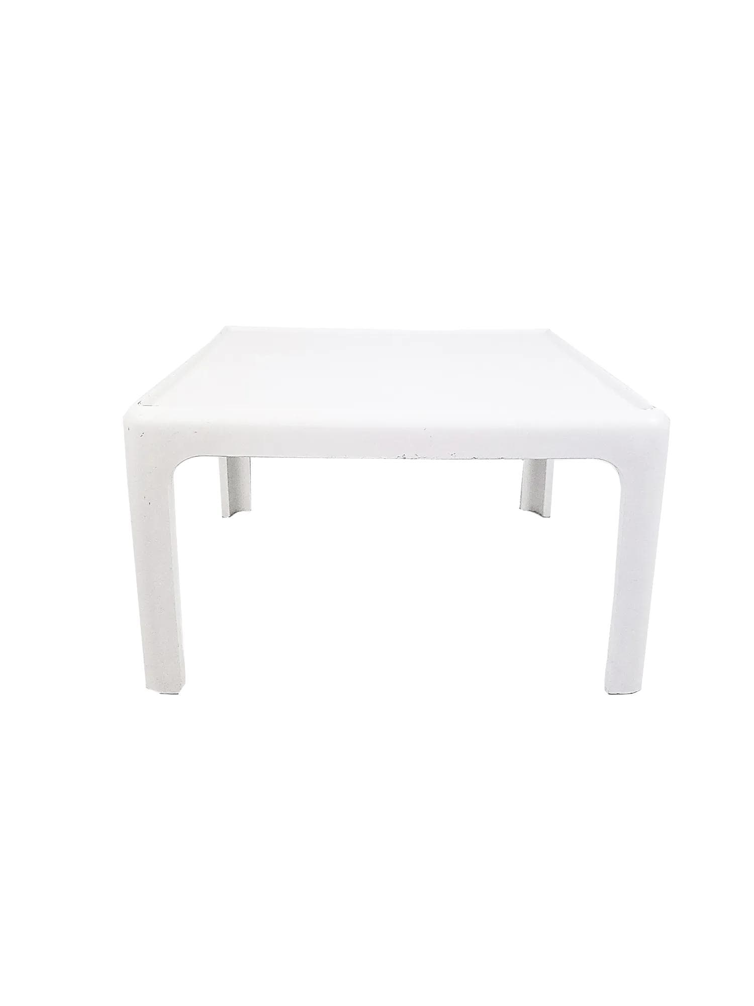 Coffee table, white plastic, by P. Ghyczy, Horn Collection, Germany, 1970s.