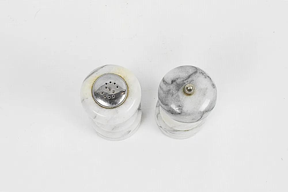 Zestaw do przypraw, marmur szary, Polska, lata 70. - 86923