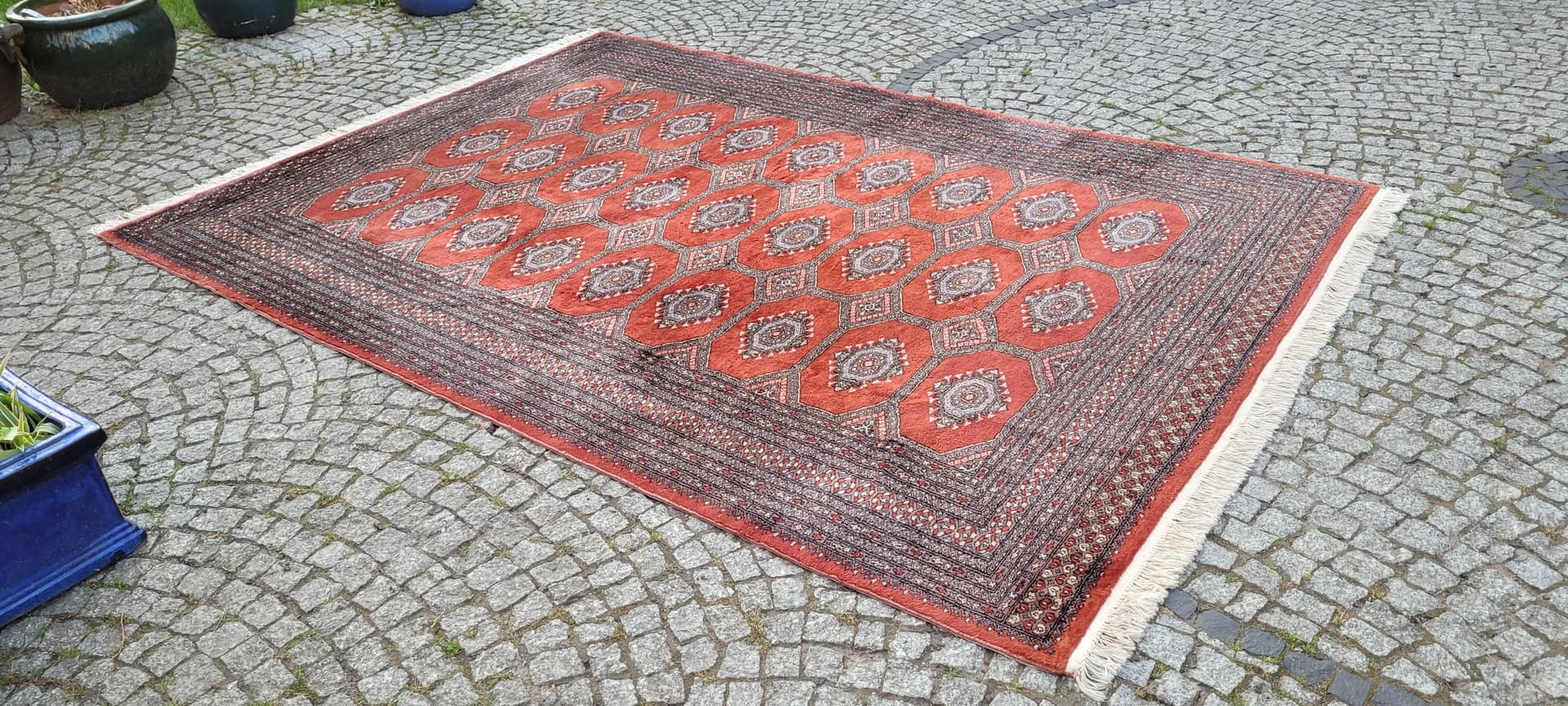 Dywan Buchara, 205x305 cm, czerwony, wełna, Pakistan, lata 60. - 89138