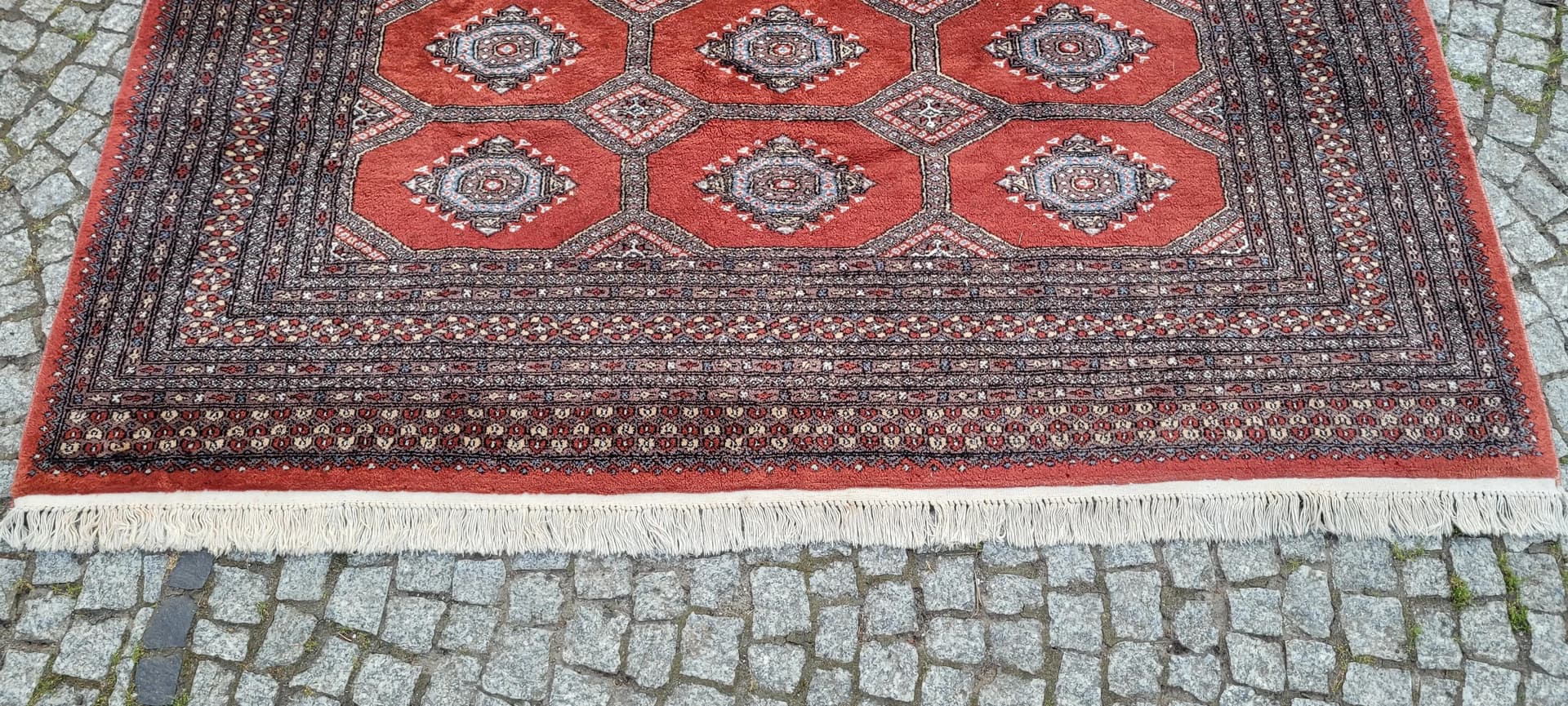 Dywan Buchara, 205x305 cm, czerwony, wełna, Pakistan, lata 60. - 89139