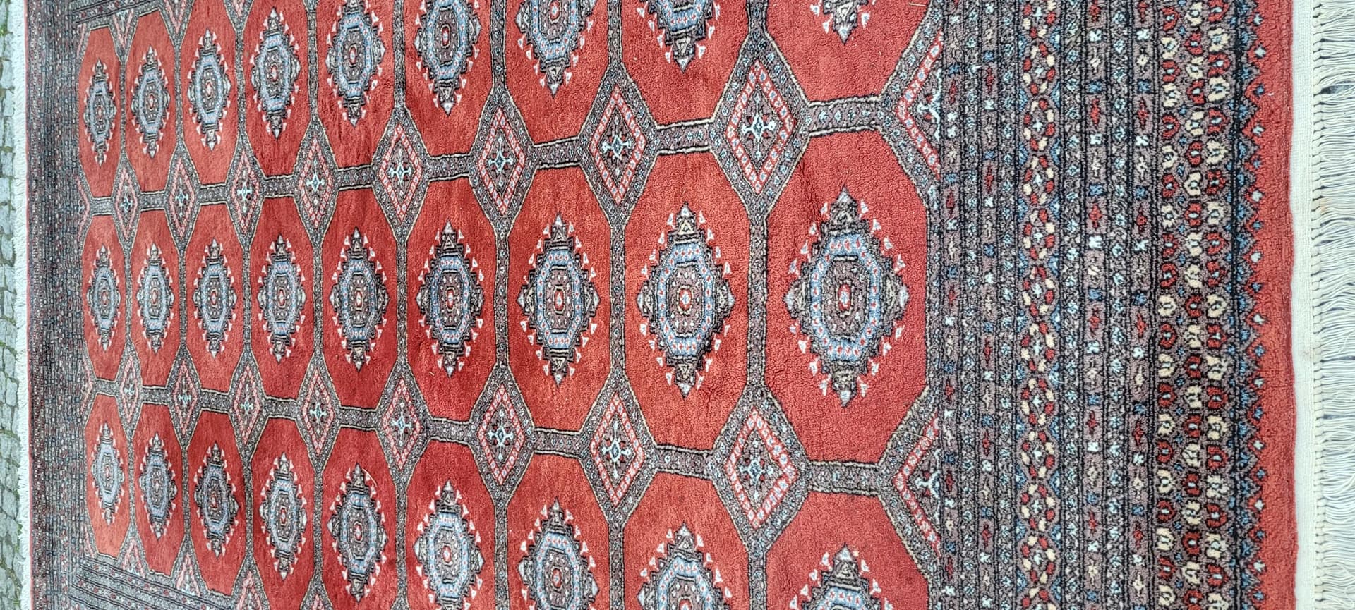 Dywan Buchara, 205x305 cm, czerwony, wełna, Pakistan, lata 60. - 89134