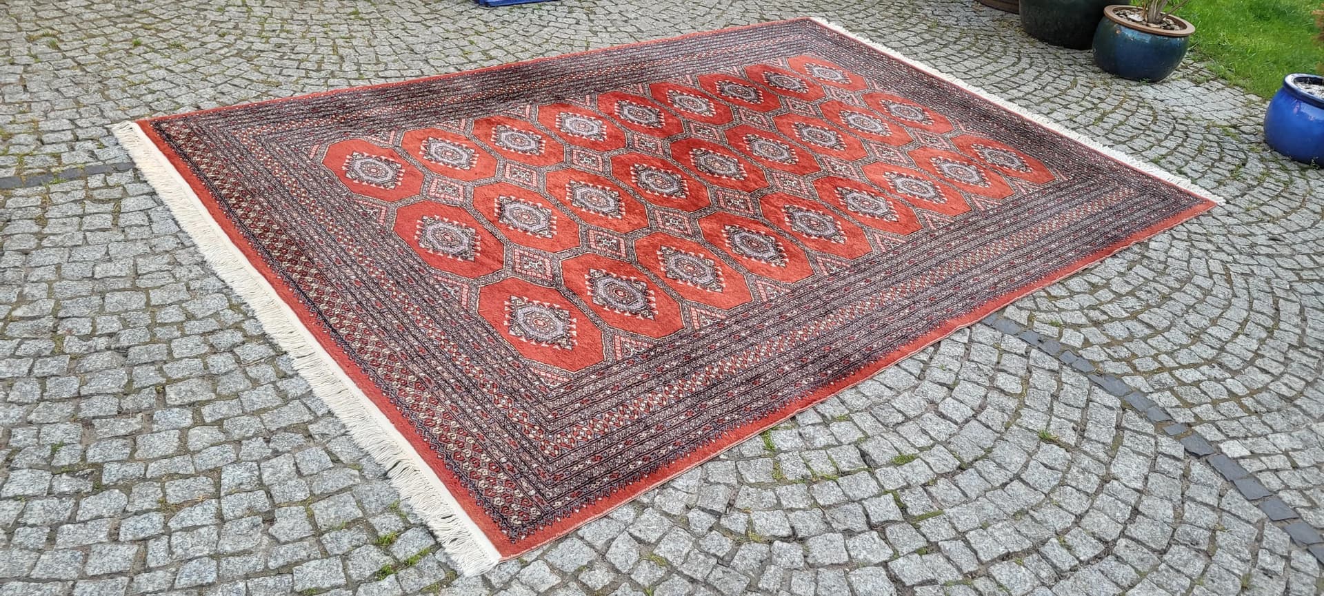 Dywan Buchara, 205x305 cm, czerwony, wełna, Pakistan, lata 60. - 89131