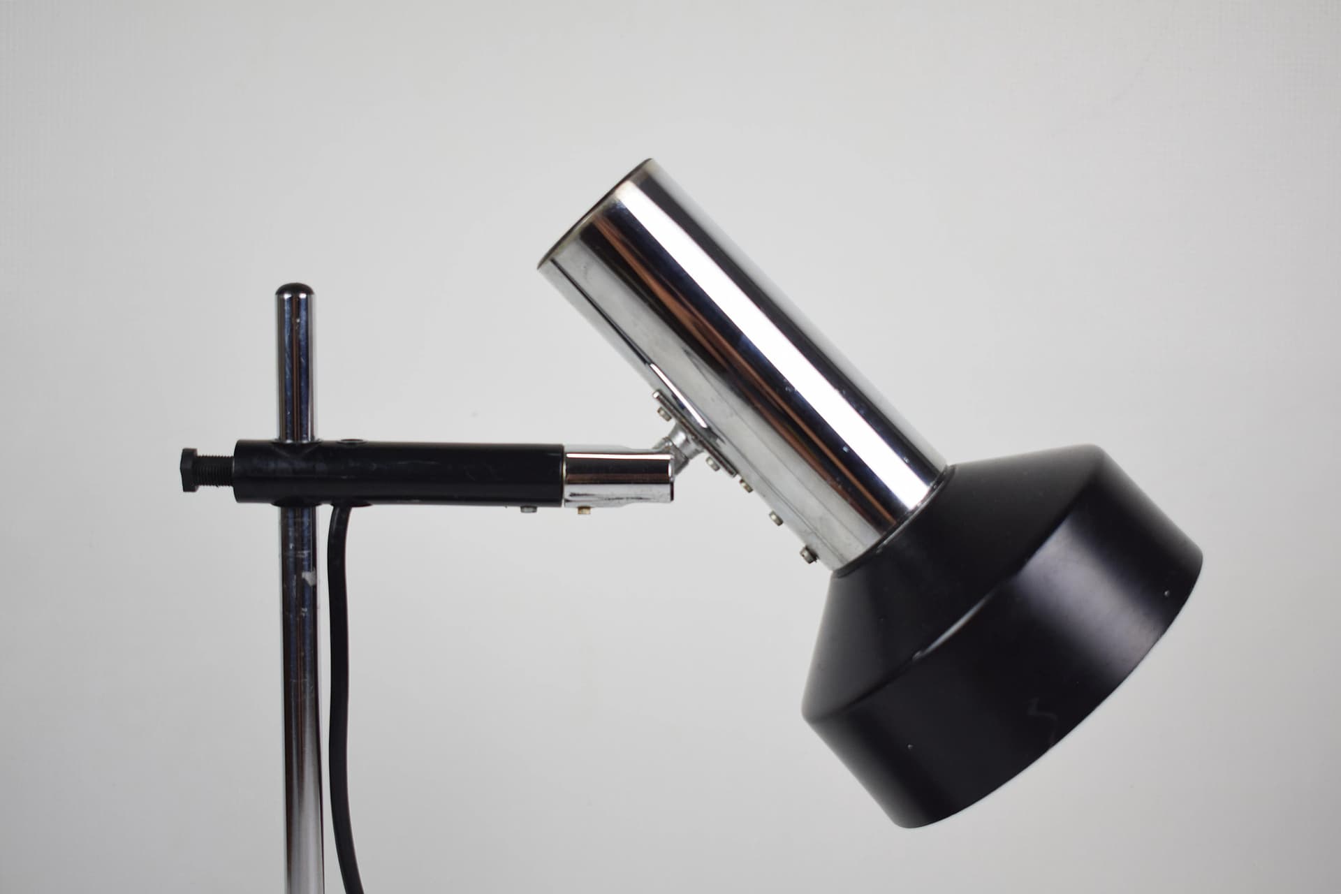 Lampa biurkowa, Koch & Lowy OMI DGBM, metal czarny, chrom, proj. O. Meintzer, Szwajcaria, lata 70. - 86870
