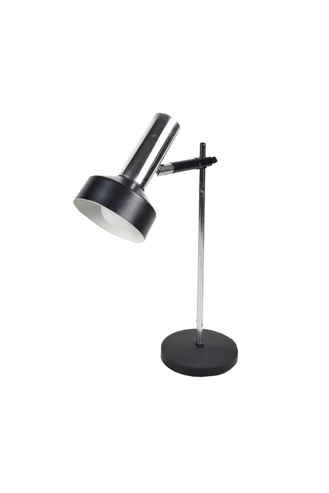 Lampa biurkowa, Koch & Lowy OMI DGBM, metal czarny, chrom, proj. O. Meintzer, Szwajcaria, lata 70. - WYMIARY