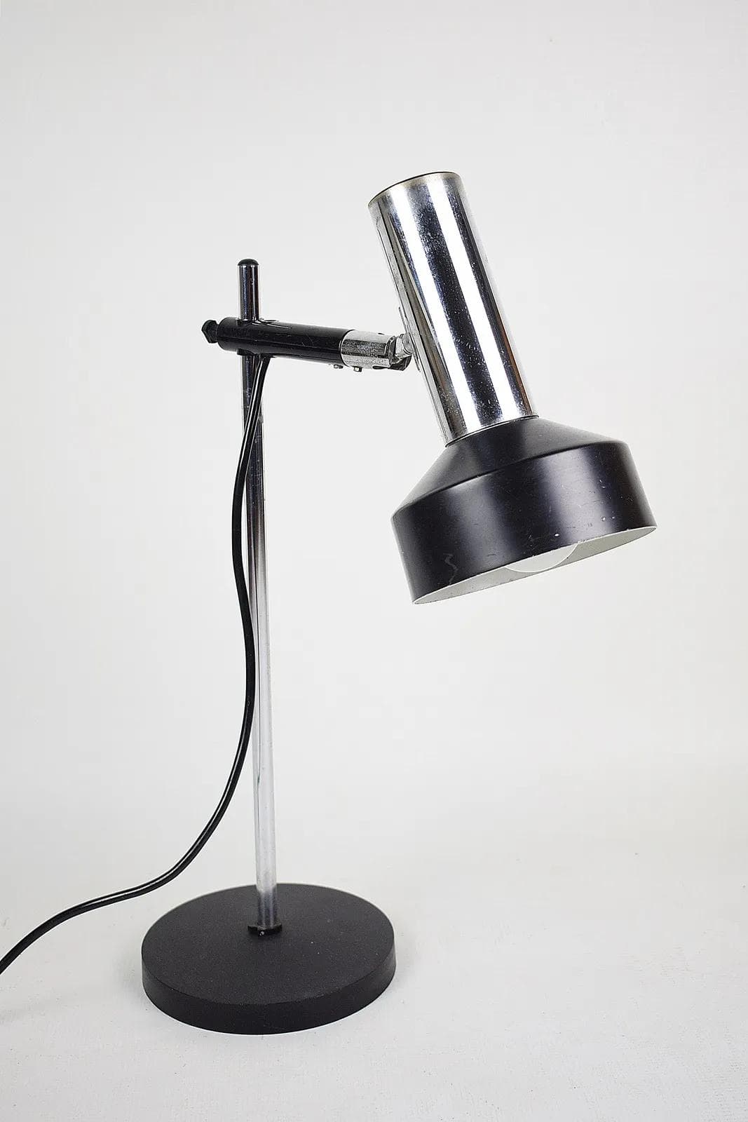 Lampa biurkowa, Koch & Lowy OMI DGBM, metal czarny, chrom, proj. O. Meintzer, Szwajcaria, lata 70. - 86867