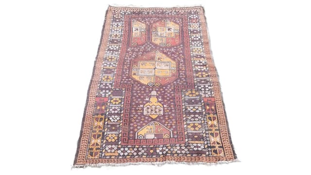 Rug Beluch, 90x145 cm, maroon, wool, Afghanistan, early 20th c. - DIMENSION