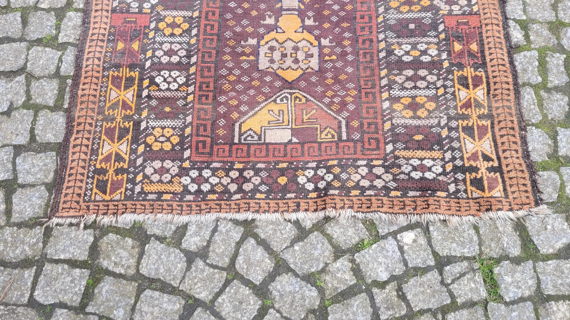 Rug Beluch, 90x145 cm, maroon, wool, Afghanistan, early 20th c. - 89128