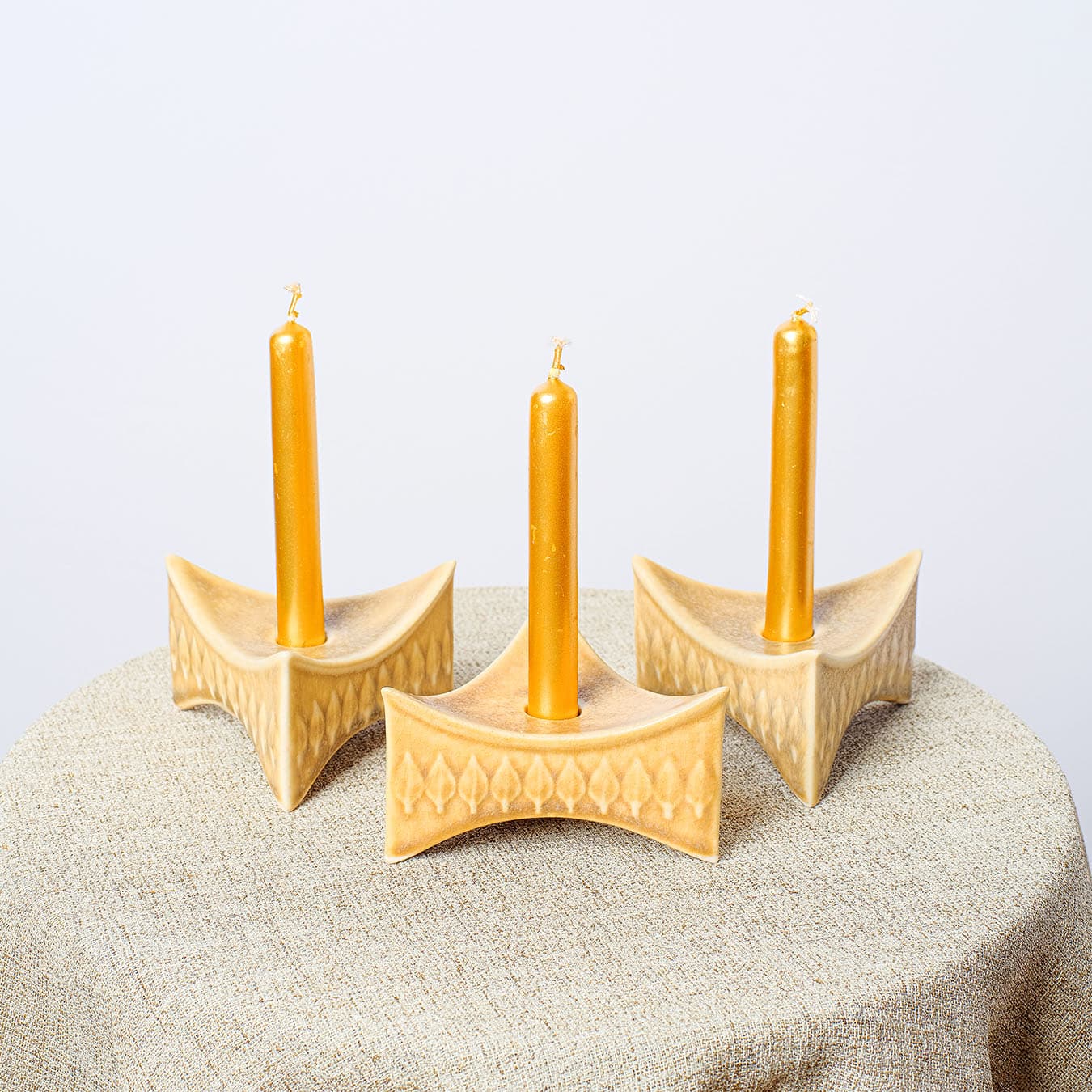 Zestaw trzech świeczników, proj. J. Quistgaard, Dania, lata 70. - 83269