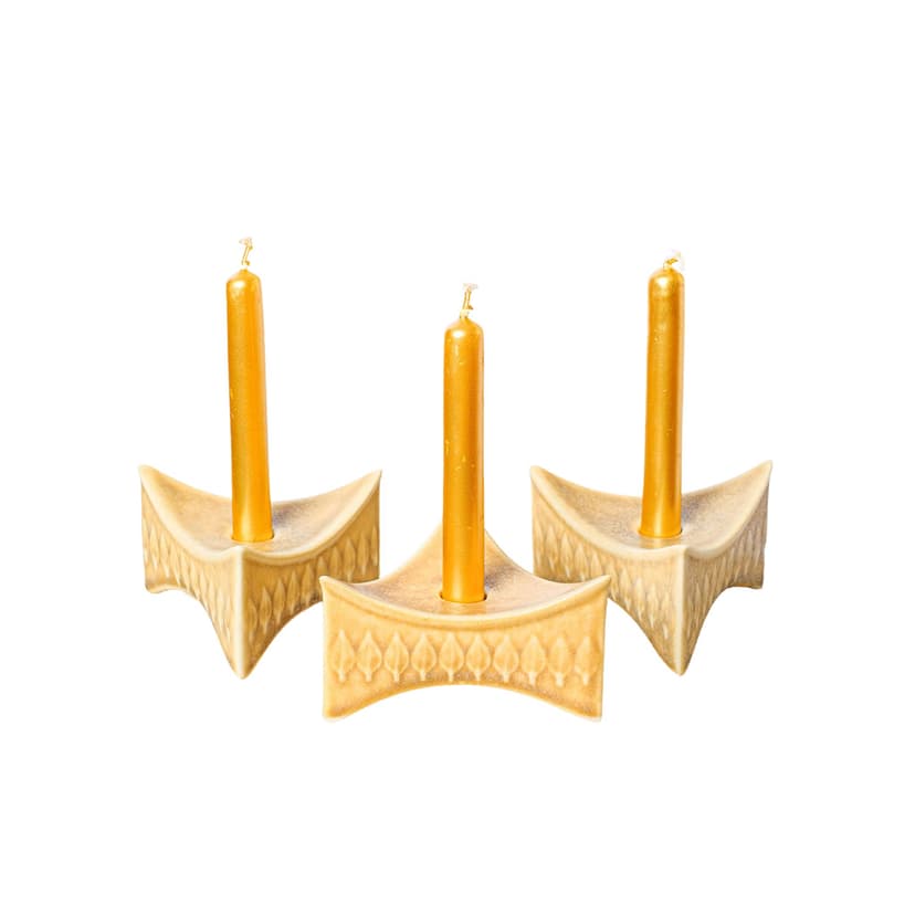 Zestaw trzech świeczników, proj. J. Quistgaard, Dania, lata 70.