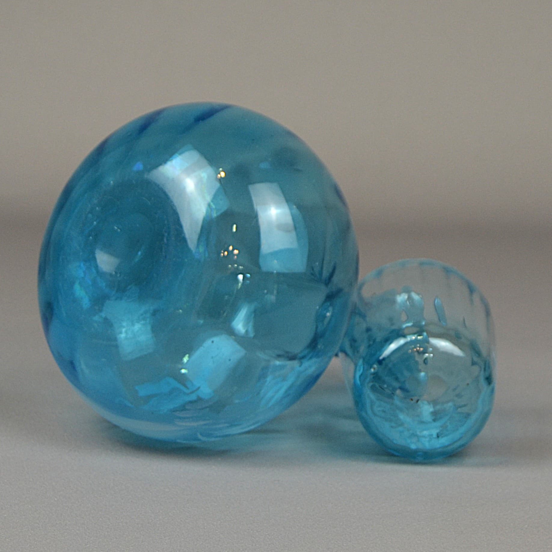 Zestaw karafka i szklanka, Mary Gregory, niebieski, szkło, Czechy, XIX w. - 607