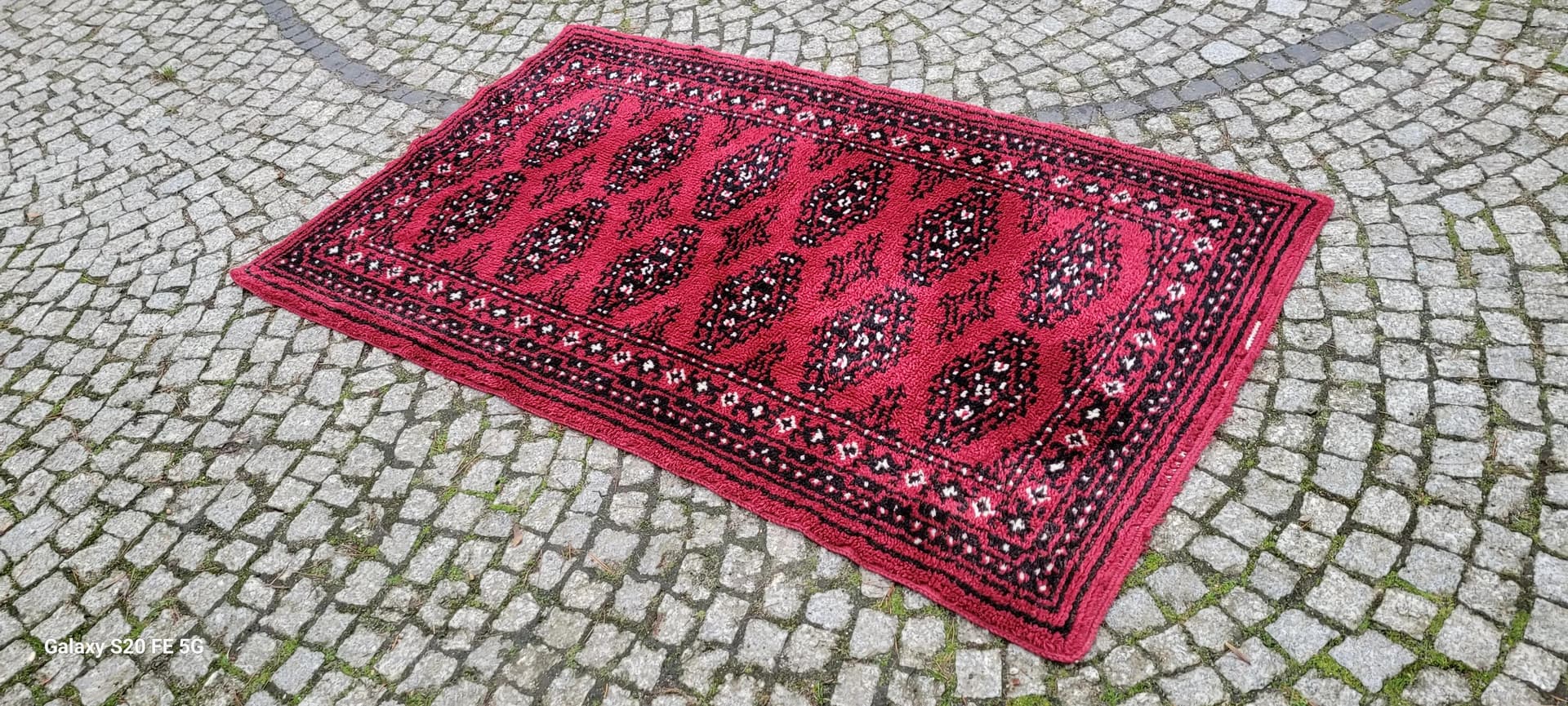 Dywan 106x180 cm, czerwony, wełna, Szwecja, lata 60. - 89094