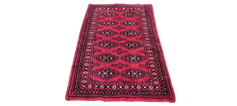 Dywan 106x180 cm, czerwony, wełna, Szwecja, lata 60.