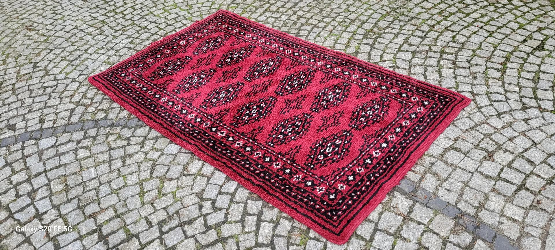 Dywan 106x180 cm, czerwony, wełna, Szwecja, lata 60. - 89096