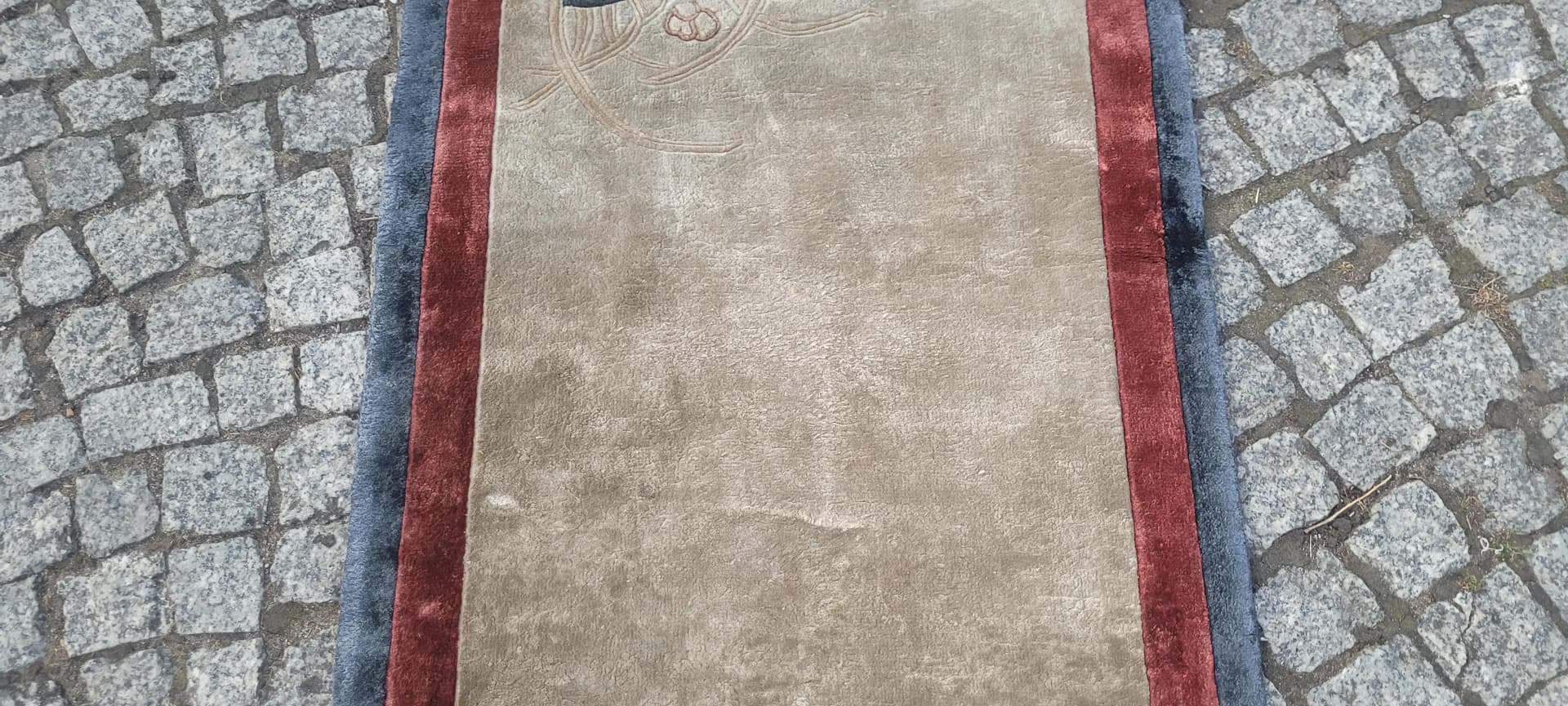 Dywan Art déco 62x140 cm, beżowy, jedwab, Chiny, początek XX w. - 89088