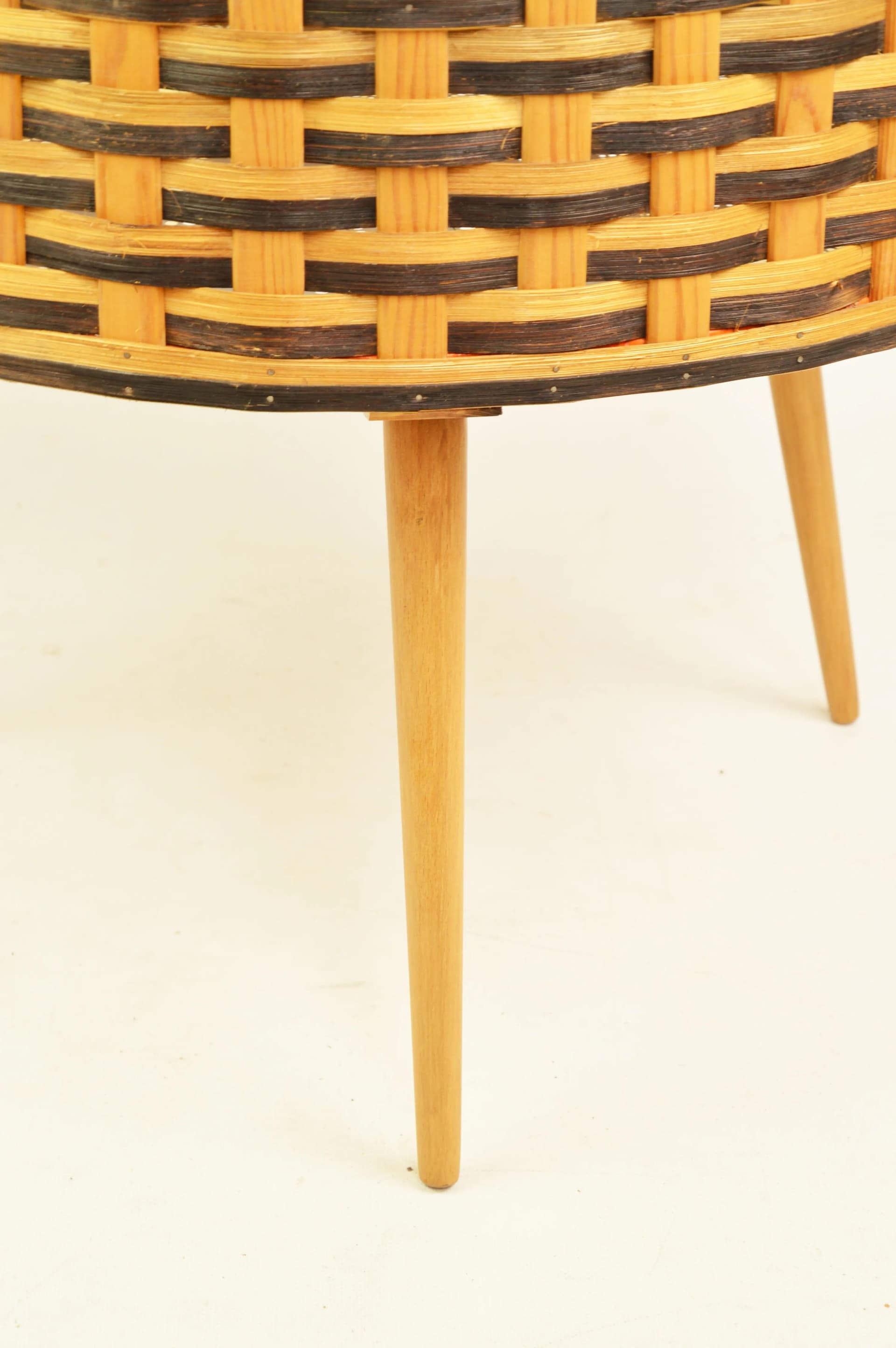 Plant Stand, brown rattan, Poland, 1970s. - 86820