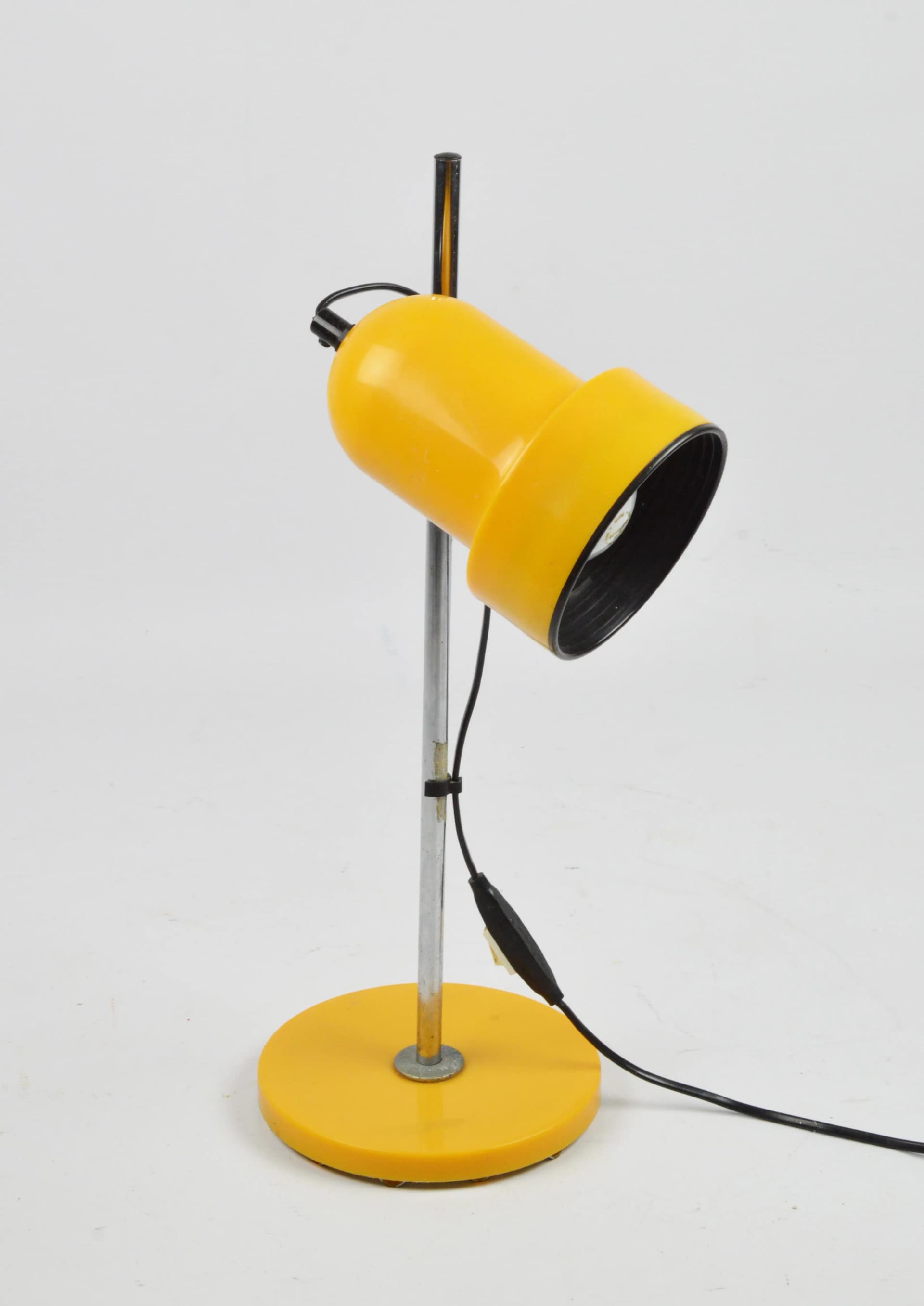 Lampka biurkowa, żółty, plastik, metal, Szwecja, lata 70. - 86811