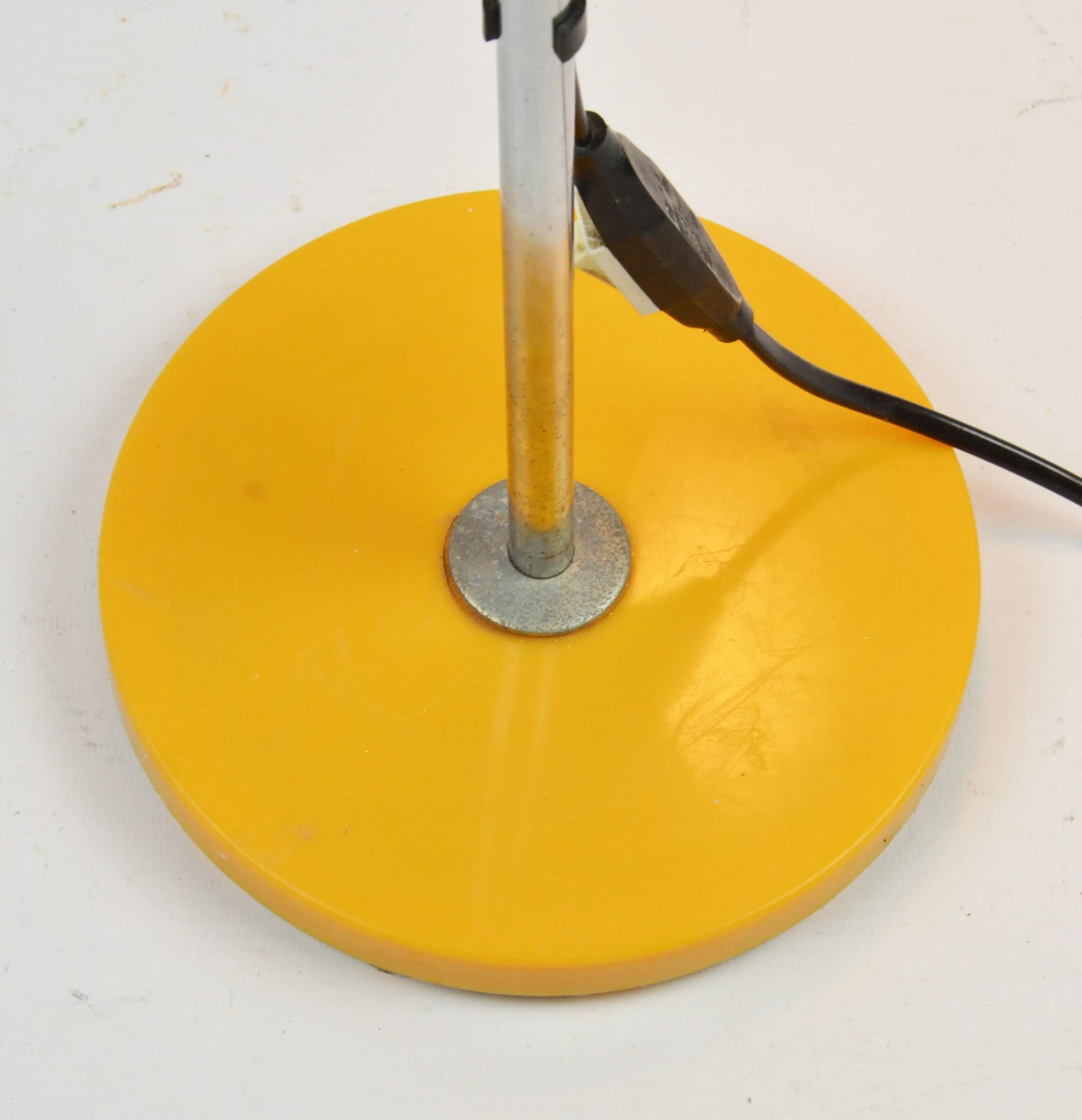 Lampka biurkowa, żółty, plastik, metal, Szwecja, lata 70. - 86812