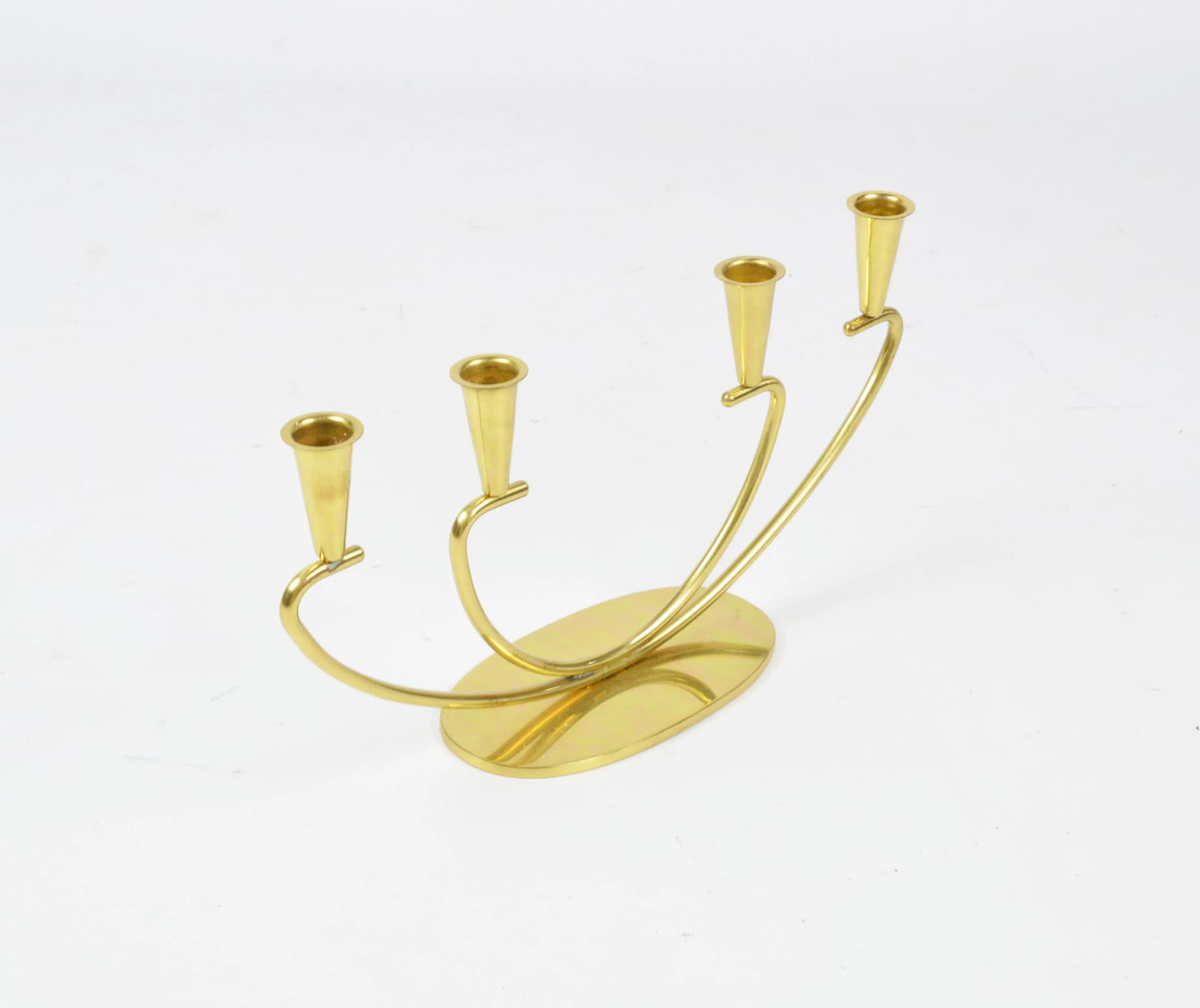 Świecznik, złoty, metal, Polska, lata 70. - 86782