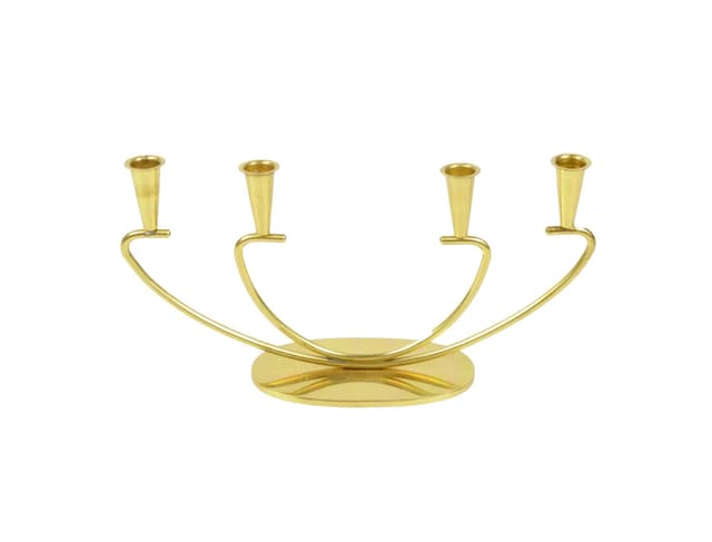 Świecznik, złoty, metal, Polska, lata 70. - WYMIARY