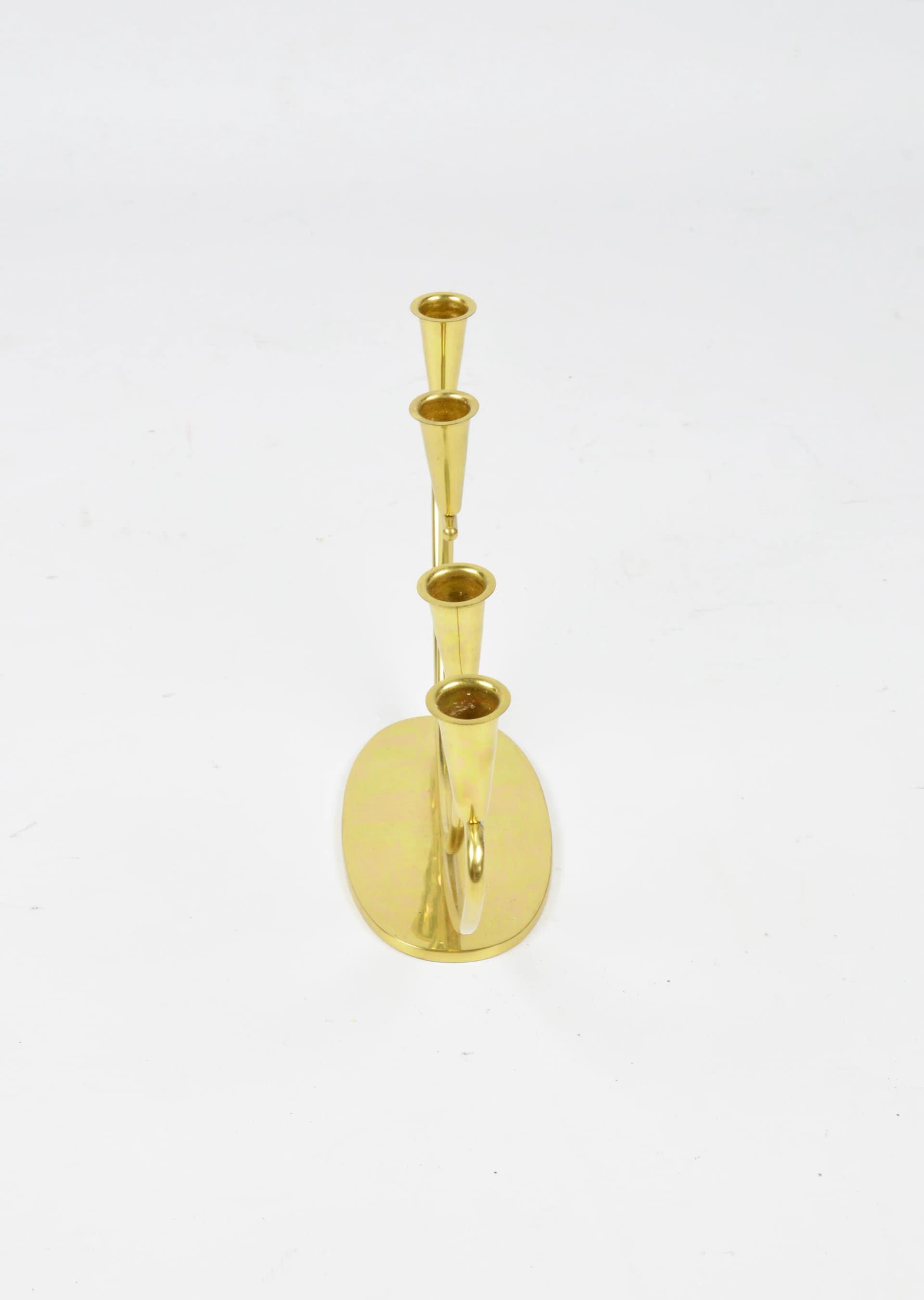 Świecznik, złoty, metal, Polska, lata 70. - 86781