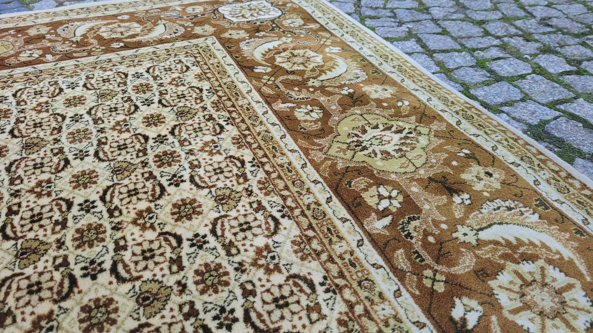 Dywan perski salonowy, beżowy, wełna, Polska - 89053