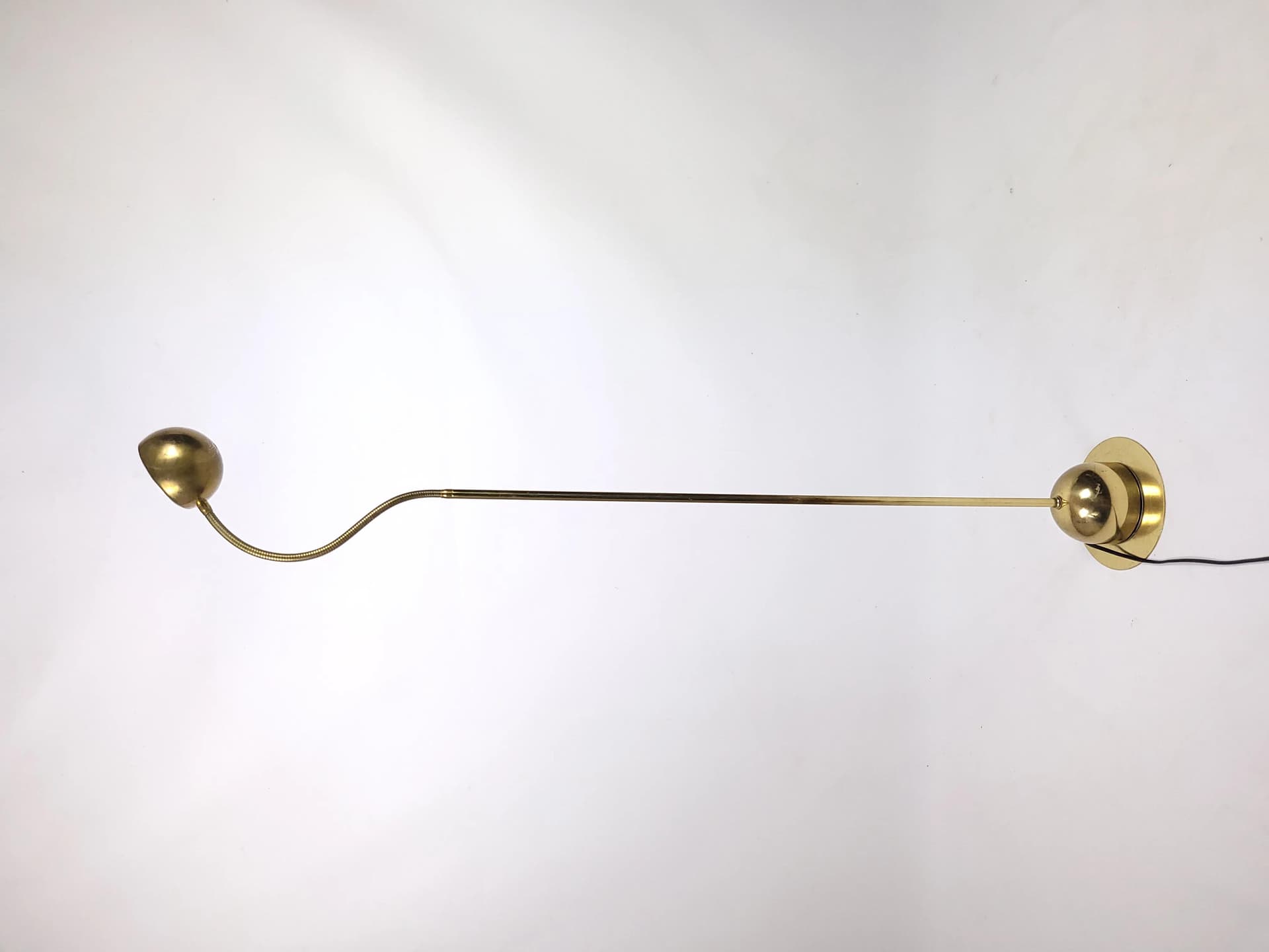 Lampa podłogowa, złoty, metal, Polska, lata 80. - 86773