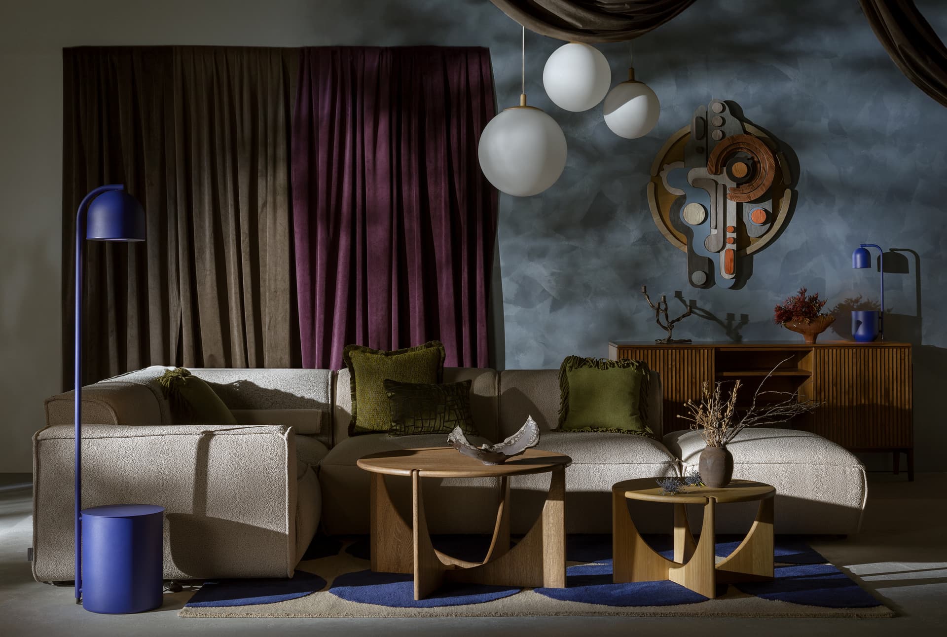 Lampa podłogowa BOTANICA XL kobaltowy, Kaspa - 6752