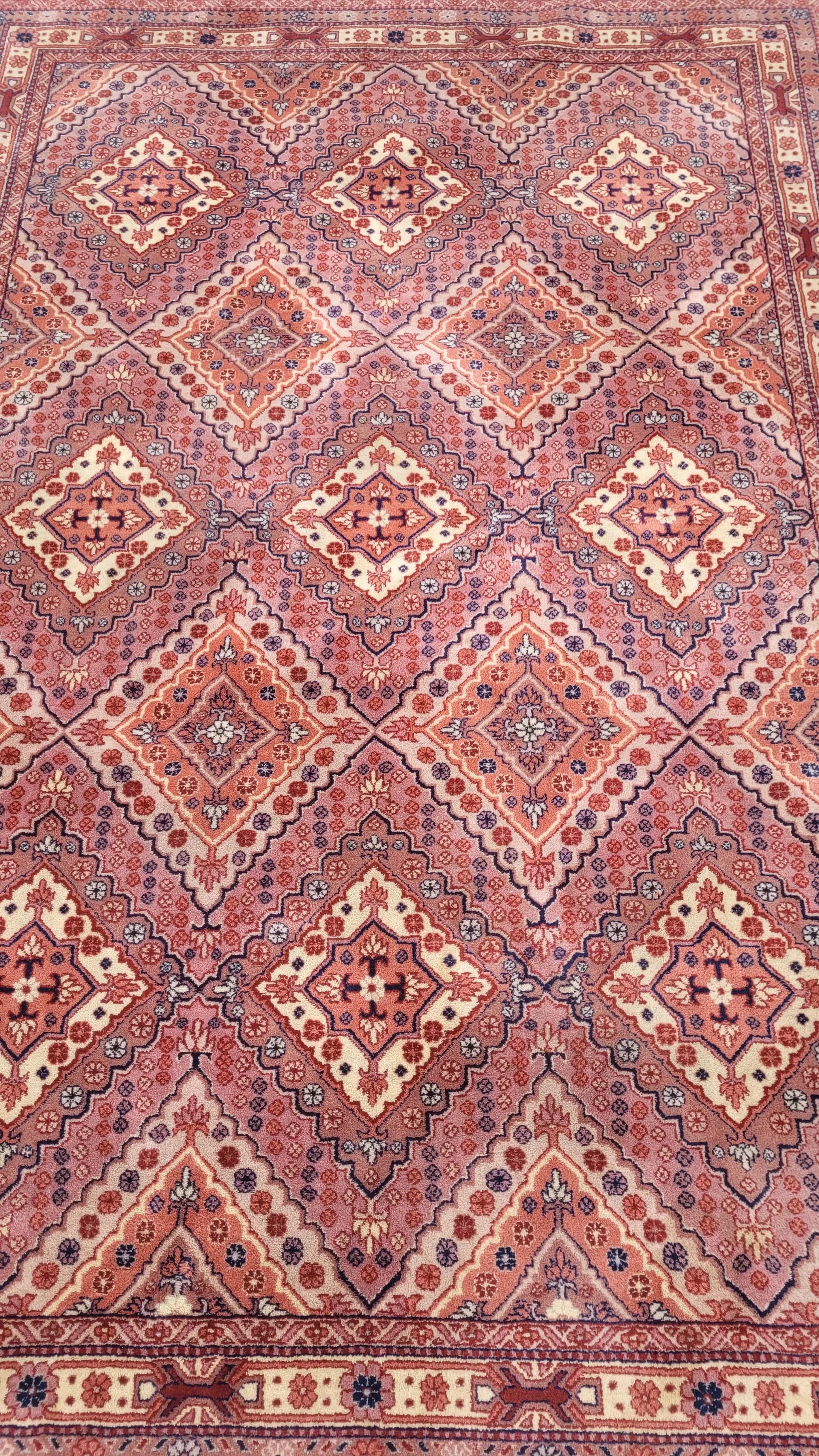 Dywan Ghom 190x123 cm, czerwony, wełna, Pakistan - 89025